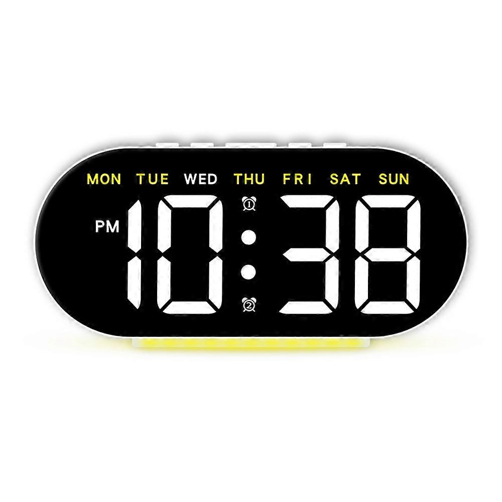 GH8035 Multifunctional LED Digital Alarm Clock Large Display Bedside Clock with Ambient Light