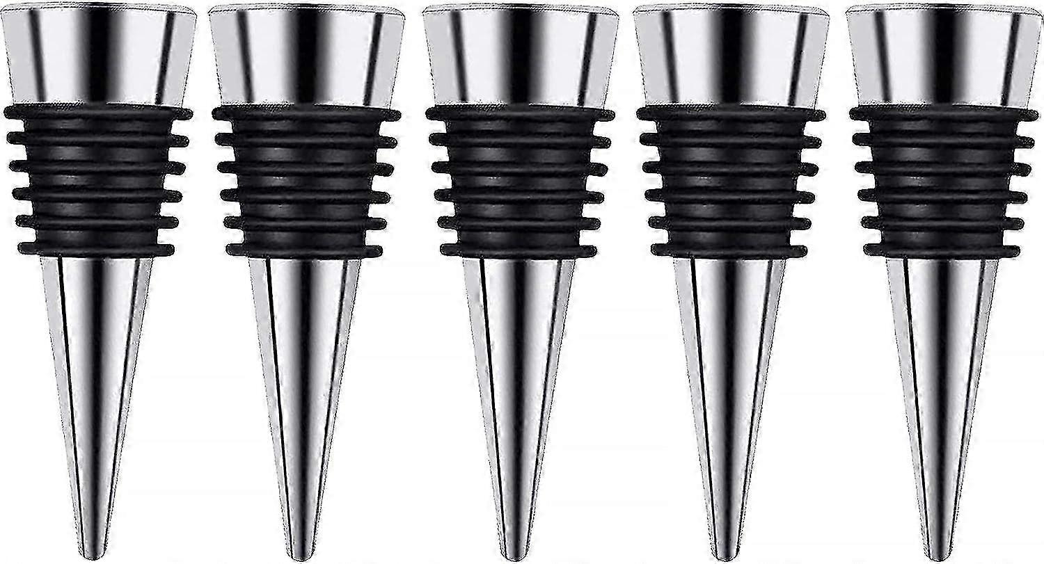 ワインストッパー、キッチン、バー、ギフト、パーティー、結婚式用の5パックの再利用可能な装飾ボトルストッパー