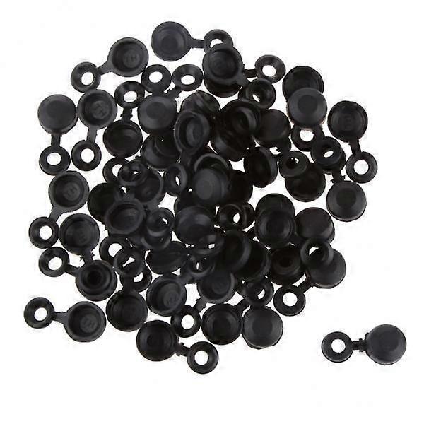 8x 50 Pcs Practical Black Screw Caps Shank Diameter Screw