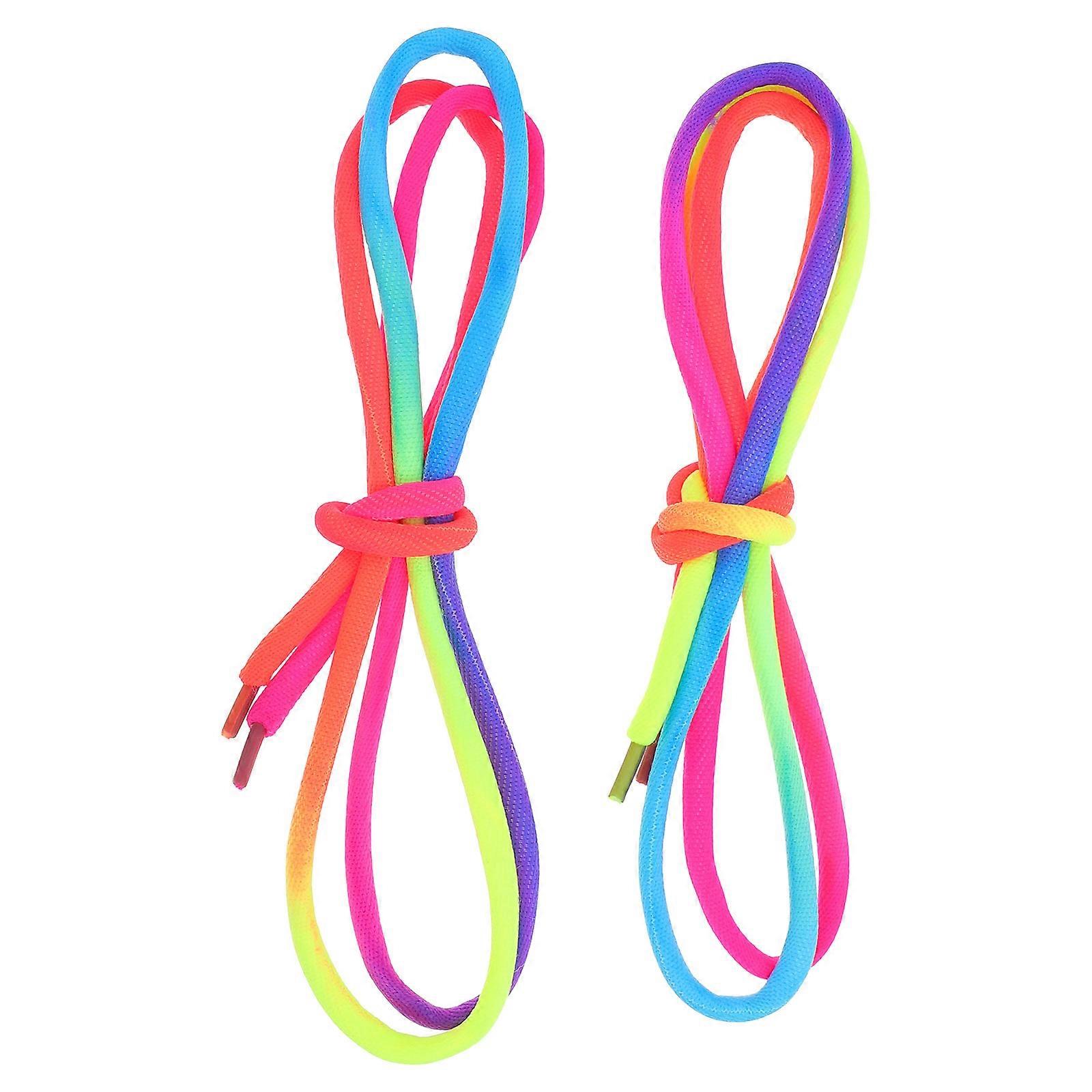 Gradient Rainbow Thick Round Shoelaces – Fashionable Unisex Shoe Accessories for Sneakers and Casual Footwear – Easy Weave, Brighten Your Look