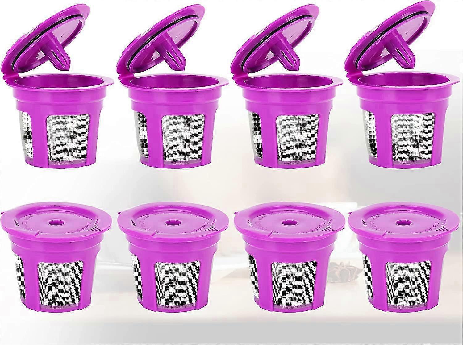 Reusable K Cups for Compatible Coffee Machines, Reusable K CUP Coffee Filter Refillable - 8 Packs, Black