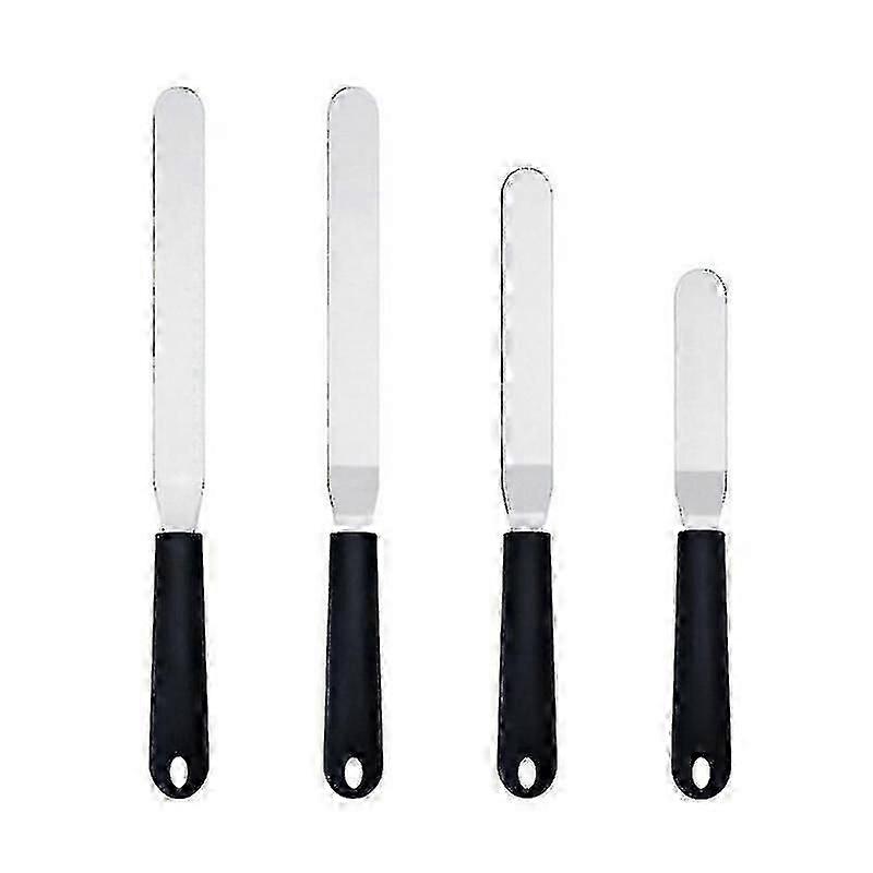 4pcs Icing Spatula Plastic Handle Angled Cake Spatula Baking Tool Kitchen Gadget