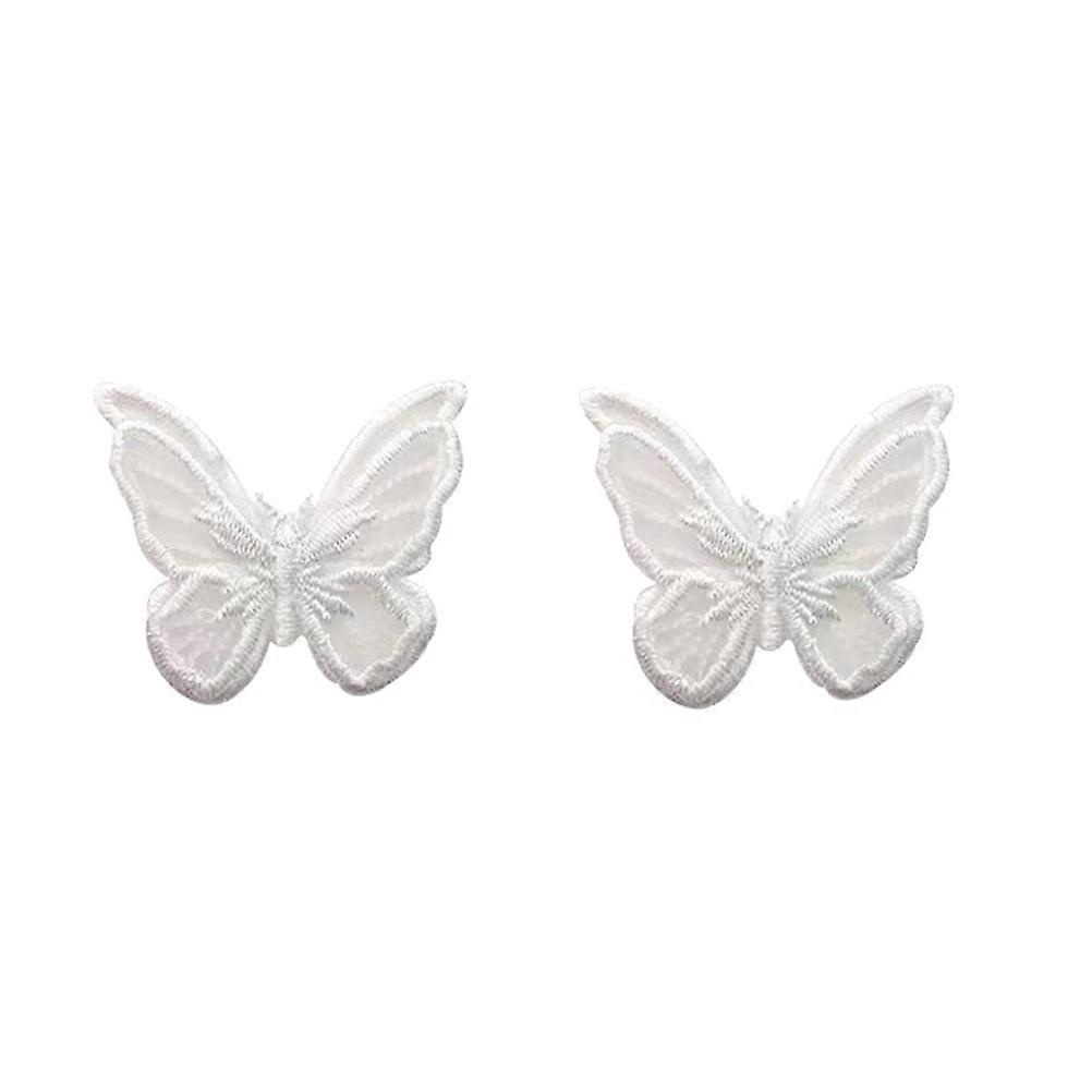 a polished and creative product description for your **White Lace Butterfly Ear Studs**:
✨ **Creative White Lace Butterfly Ear Studs – Adorable &