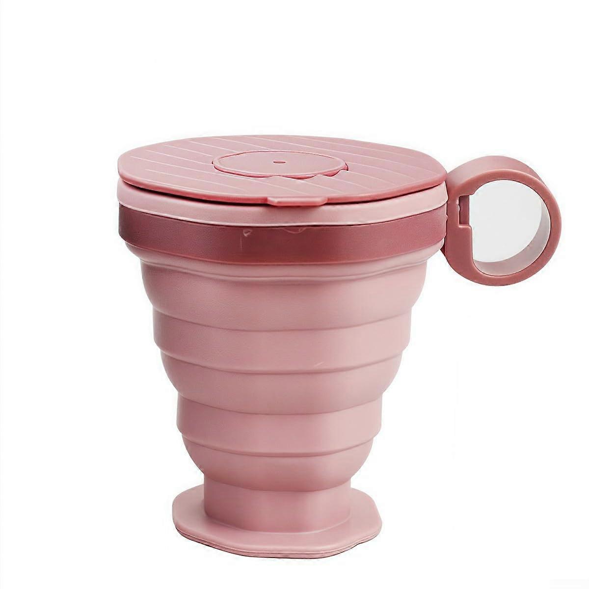 Outdoor drinking cup made of silicone with easytoclean design, for use (Pink) Rose