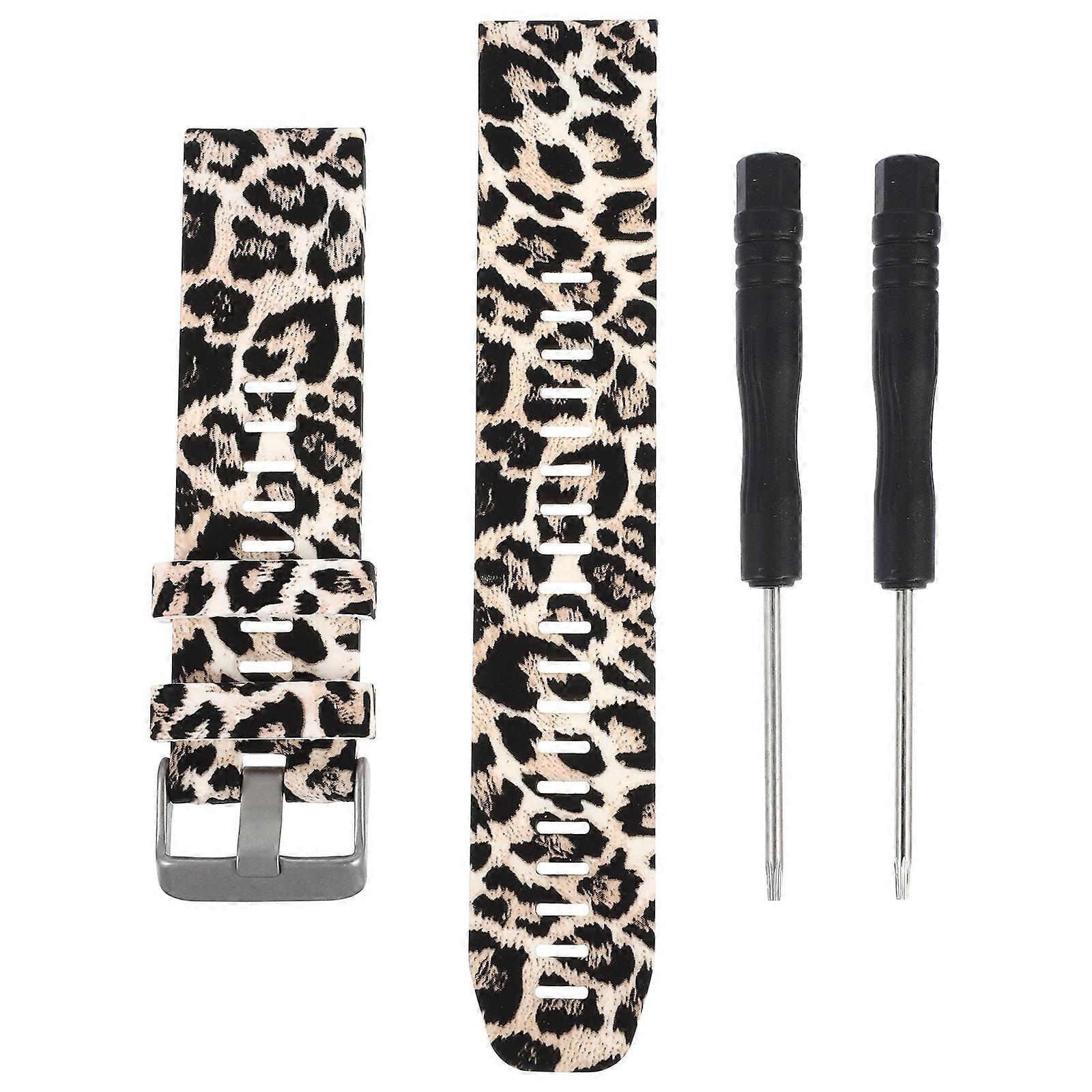 Lightweight Silicone Watch Belt Leopard Brown 22x25cm for Business Occasions 1Pc
