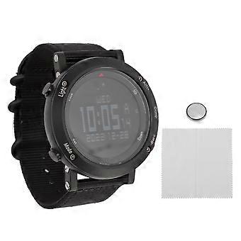 Sports Watch 5ATM Waterproof Stainless Steel EL Backlit Multifunction Underwater Watch for Men Swimming Outdoor