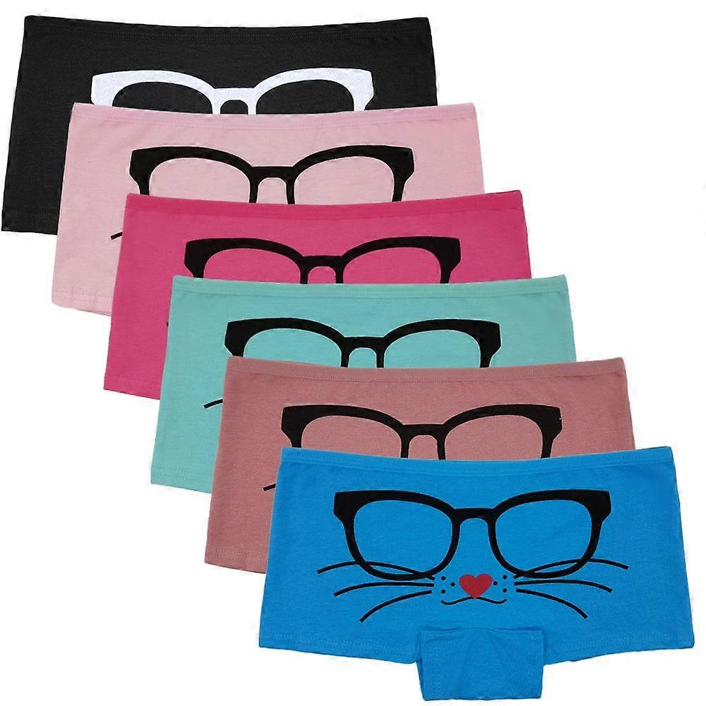 Női Boxer Rövidnadrág Pamut Fiú Rövid Fehérnemű Szexi Hölgy Bugyi Bugyi Nyomtatott Fehérnemű 6 db