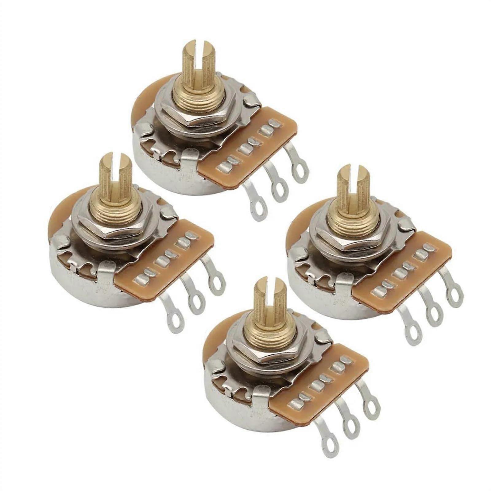 4 Stück A250K B250K Gitarrenpotentiometer Kurzschaft 24-Zahn-Topf Für E-Gitarre Bass Teile Zubehör