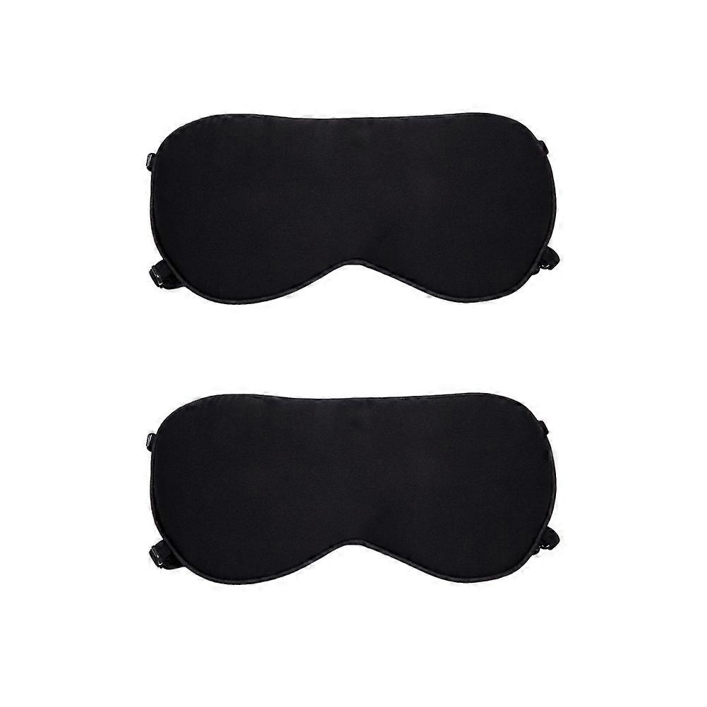 Sleeping Eyeshade Eye Patch For Travel Home Hotel Train Light Blocking Comfortable Double Adjustable Strap Black 2Pcs