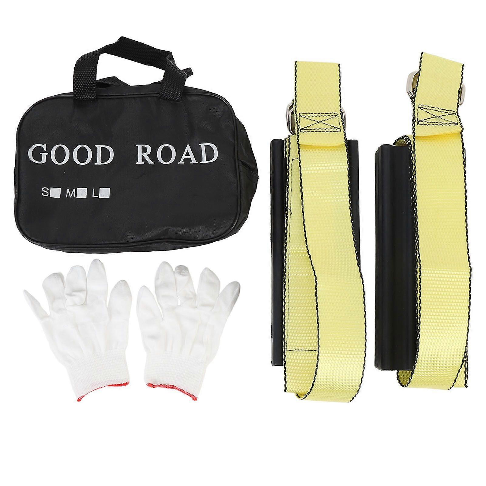 2 Pcs Tire Traction Straps with Work Gloves Effective Anti Slip Emergency Traction Straps for Trucks Large SUVs MK14321