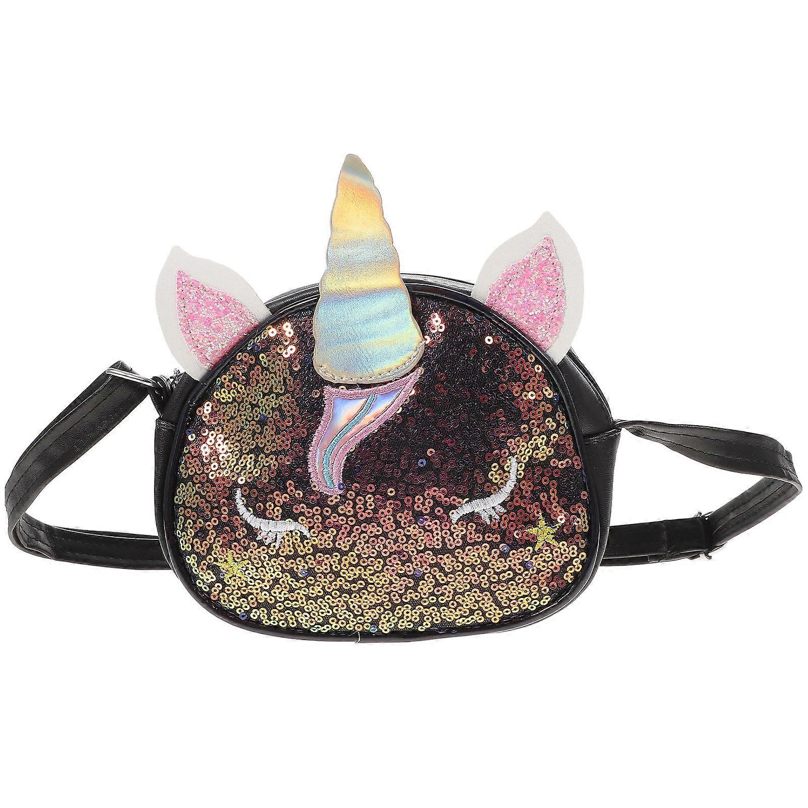 Glitter Unicorn Crossbody Bag Poșetă de umăr PU ușoară pentru iubitorii de unicorn Design elegant
