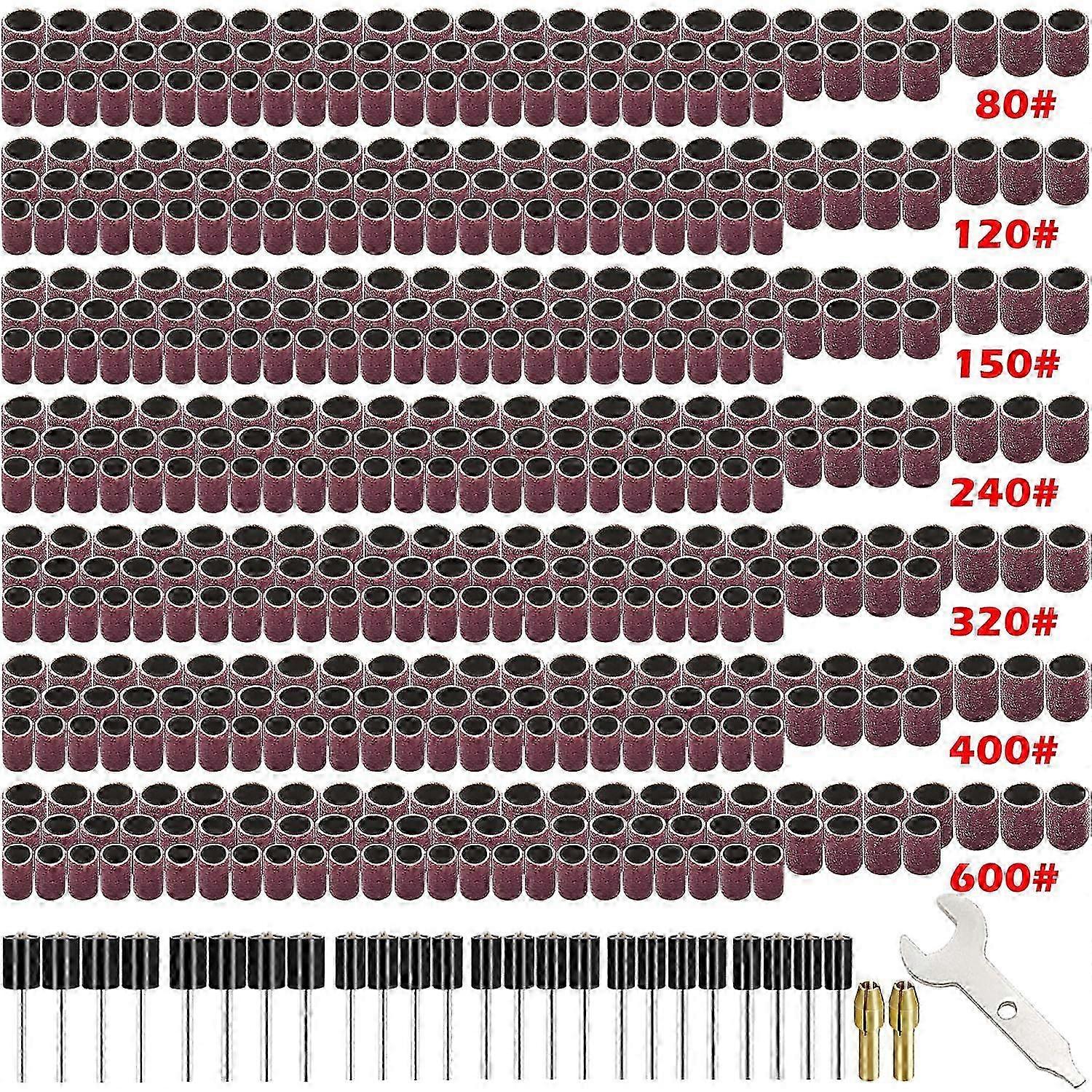 156Pcs Rotary Tool Sanding Drum Bits Kit Compatible with Certain Brands, Each Set Contains 28 Pcs of Grit