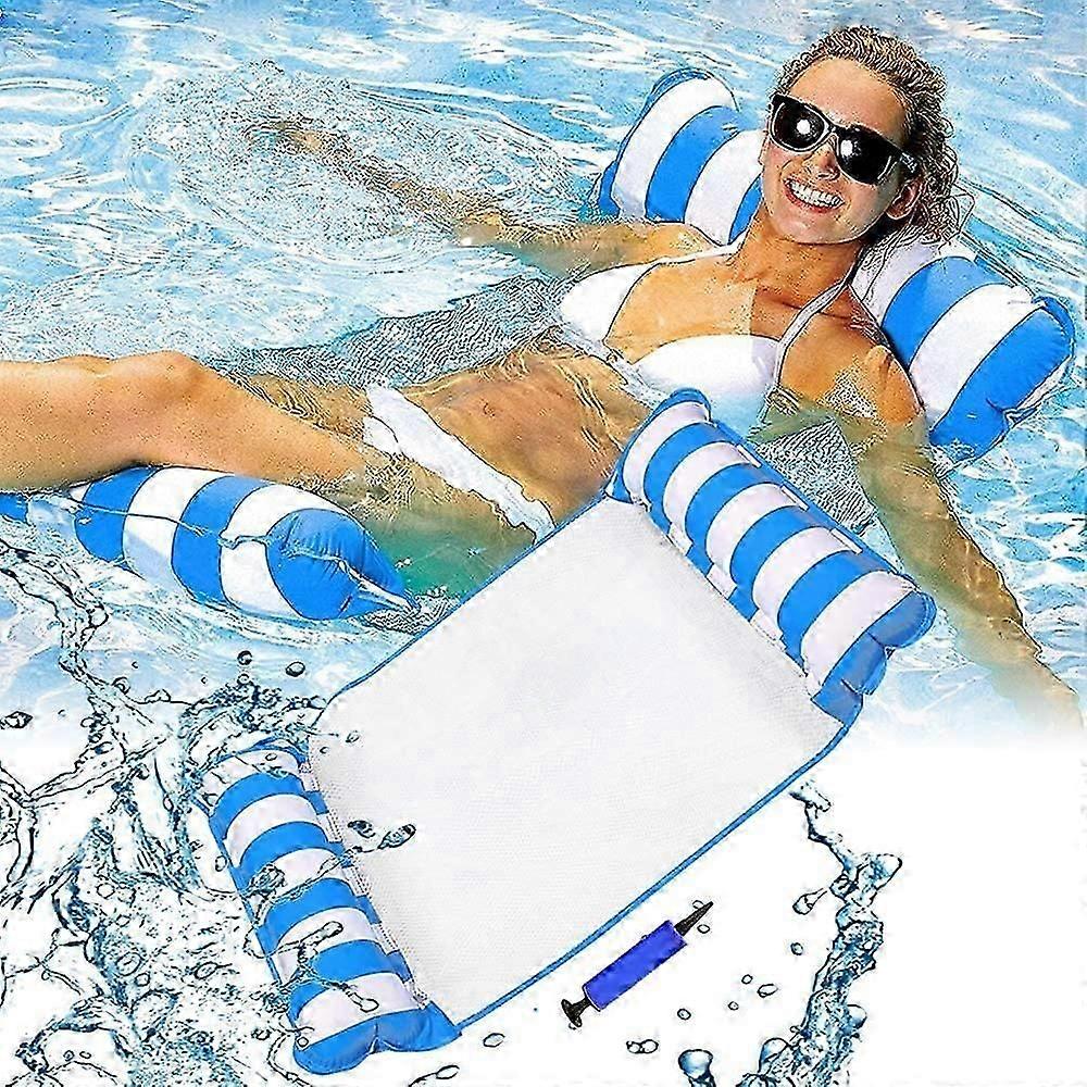 4-in-1 Inflatable Pool Float - Hammock, Lounge Chair, Saddle, and Drifter Combo