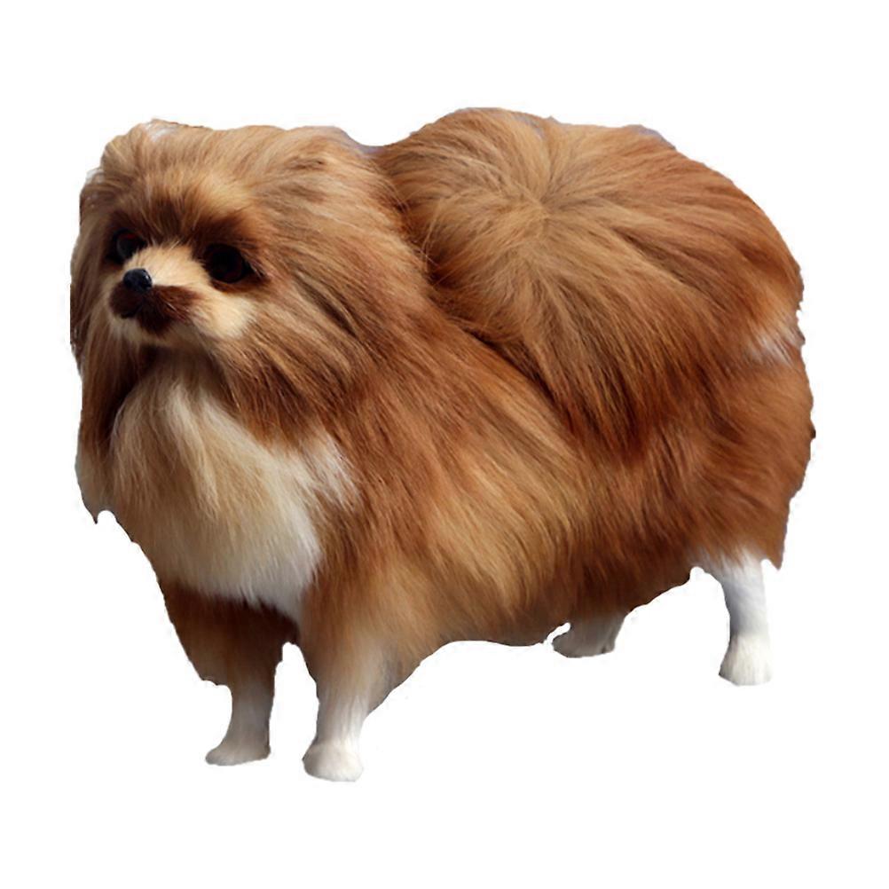 Simulation Pomeranian Model Adornment Role-Playing Dog Dancing Figure For Children Home Decor 22x7x19 Cm 1Set