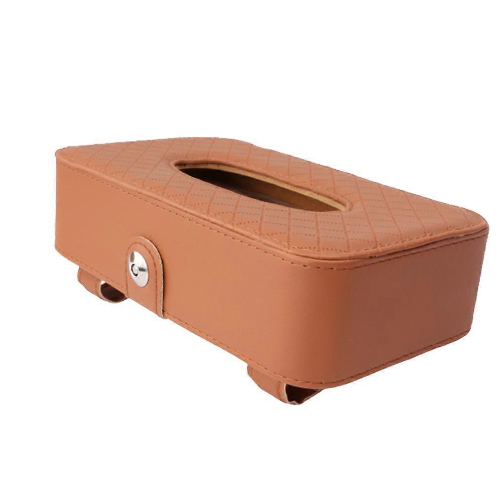 In-Car Tissue Box Multi Function Tissue Box Leather Home Use Easy Replacement Round Edge 5.8*12.5cm 1Pack