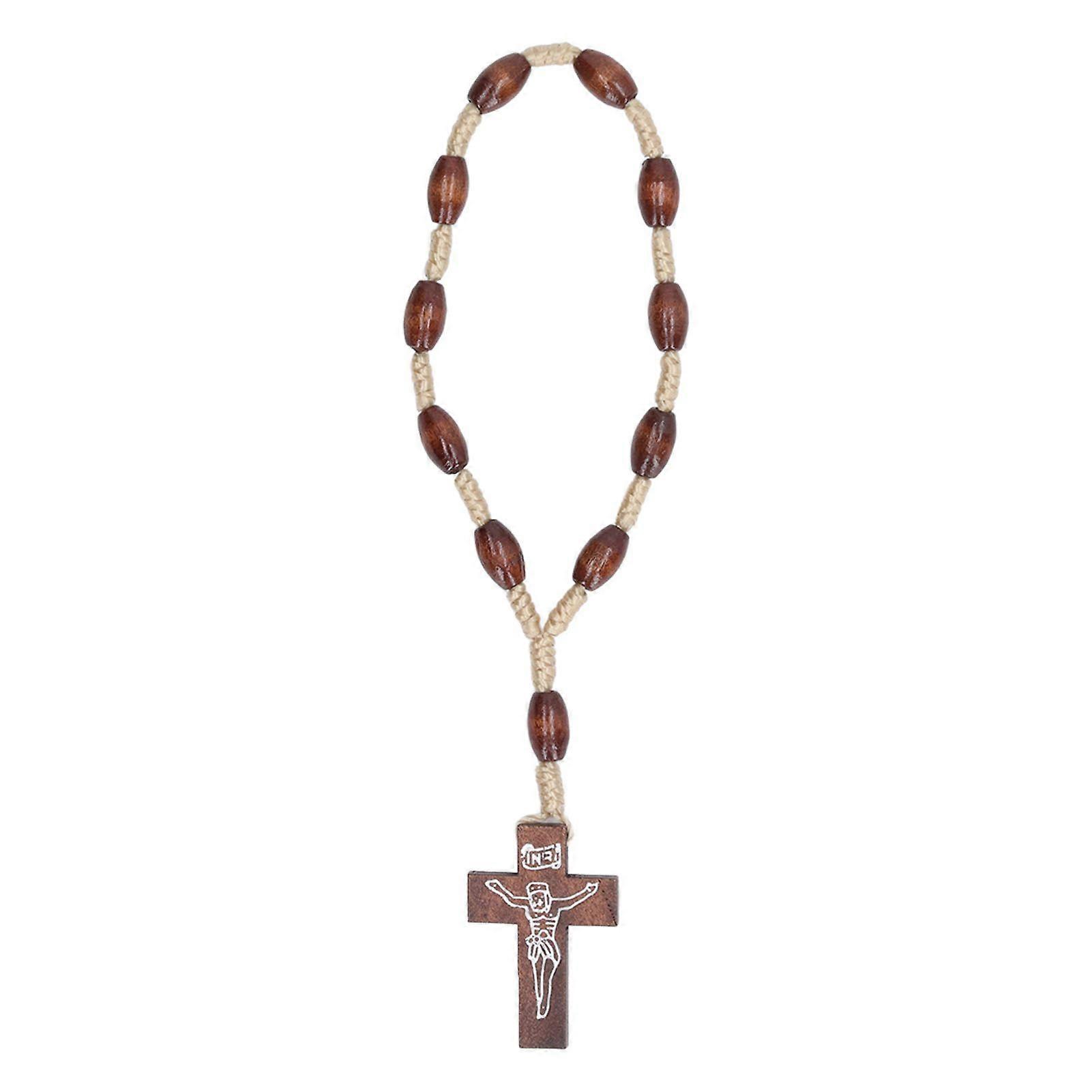 2025 Latest Model Wooden Rosary Small Portable Strong Wood Crucifix Style