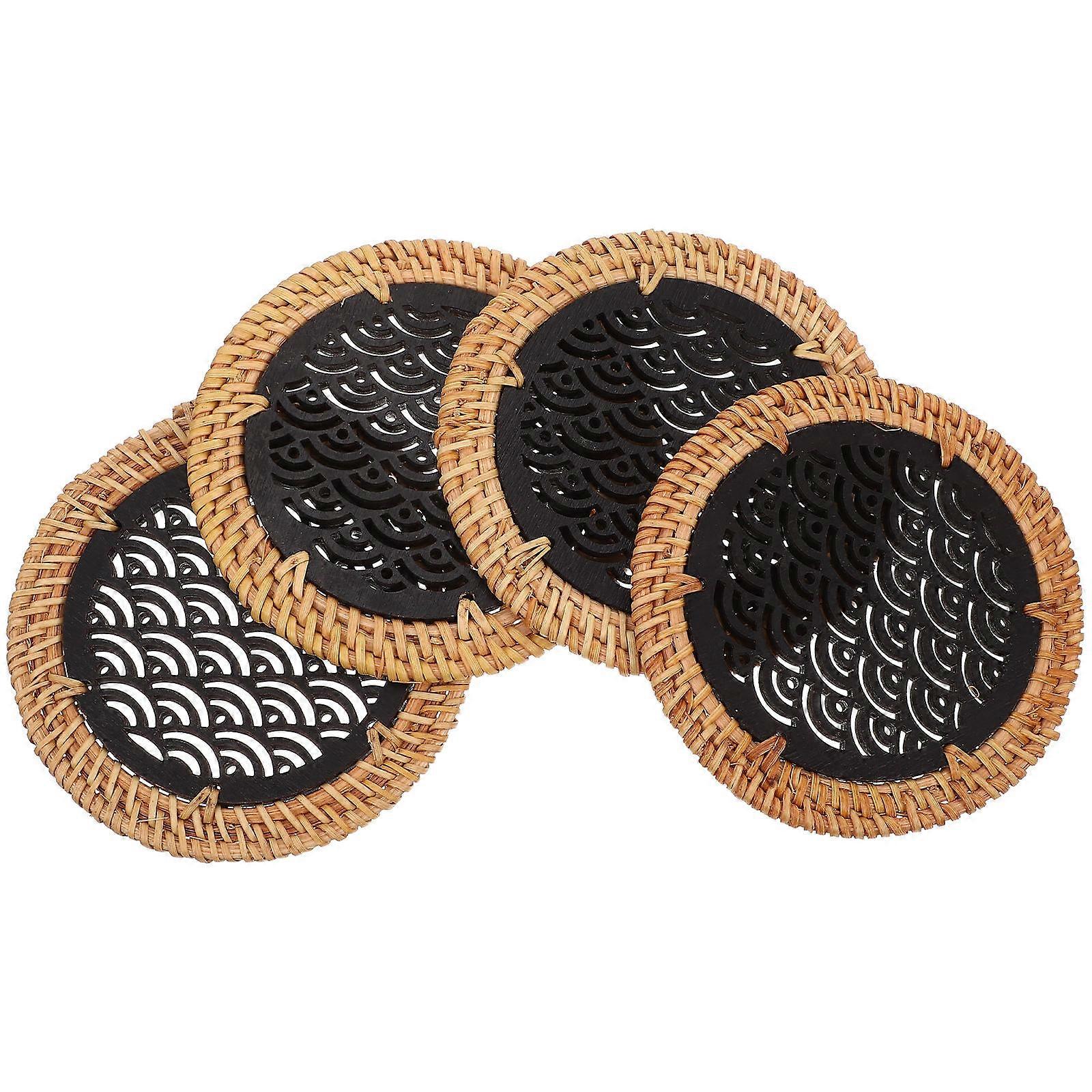 Tableware Mat Handwoven Tableware Mats Families Friends Decorative Effect Square Shape 4Pcs