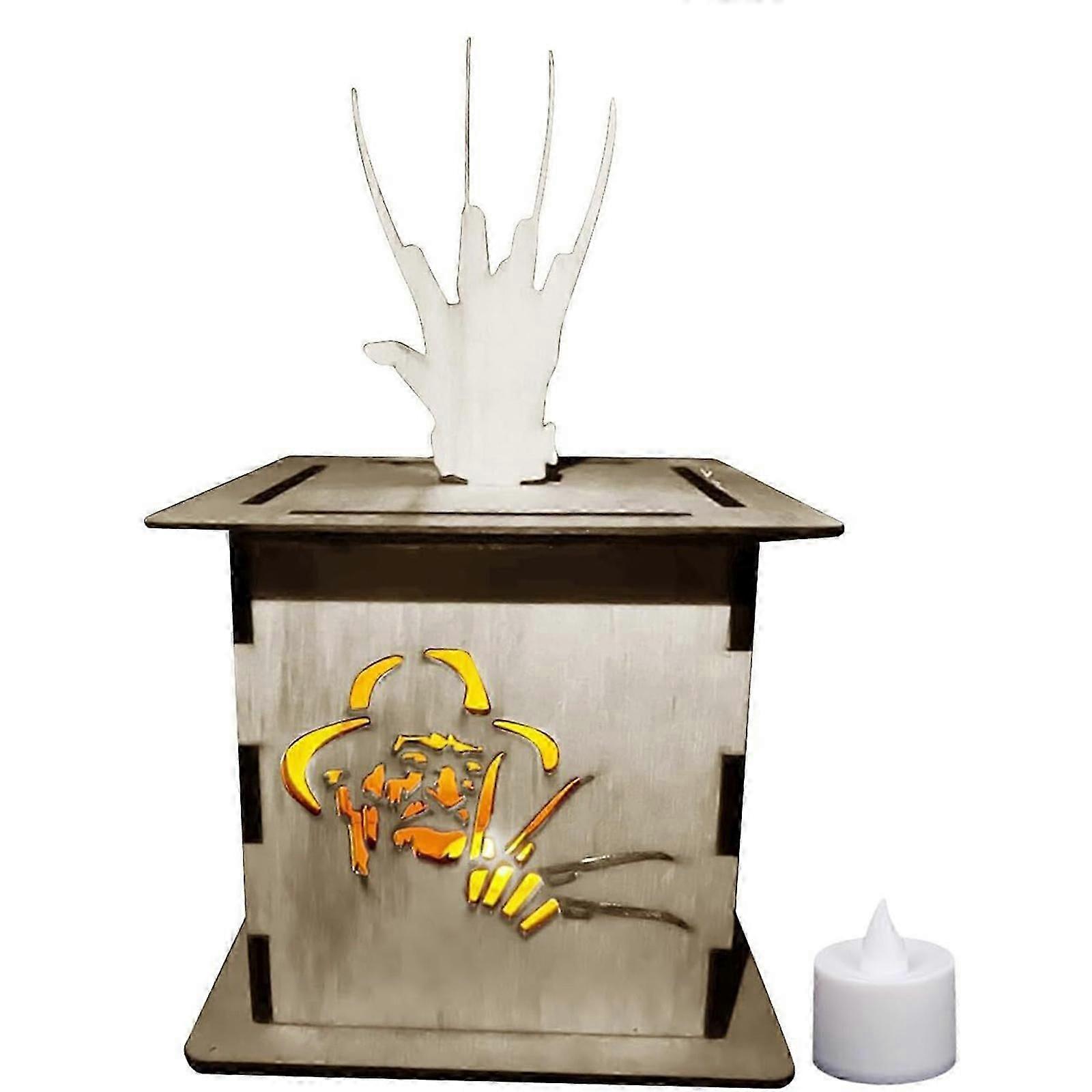 22x14cm木製ホラーキャラクターランタンハロウィーンの装飾屋外