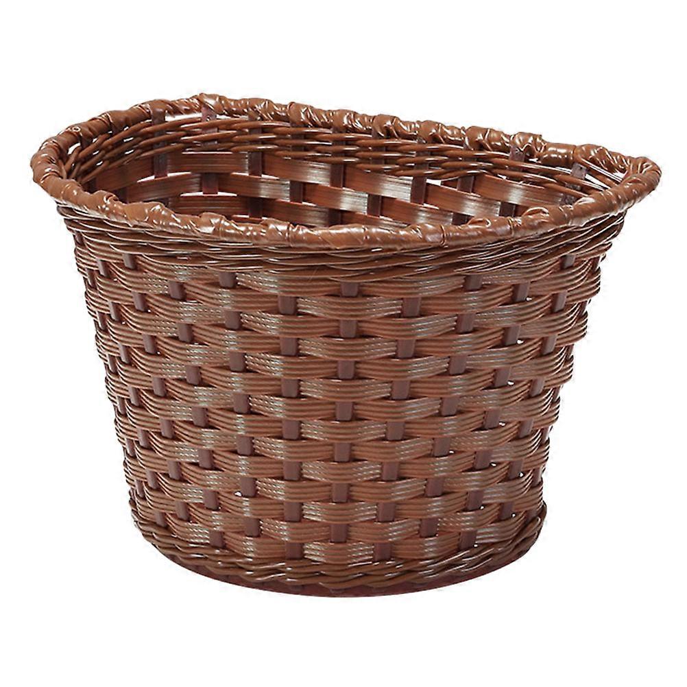 Children's Scooter Bike Storage Basket with Buckles Compact Size for Small Frame Brown PP Material