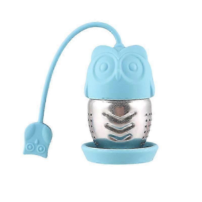 Owl Silicone Tea Infuser/Floating Umbrella with Herb Spice Filter - Reusable Tea Strainer with Detachable Tray  hk