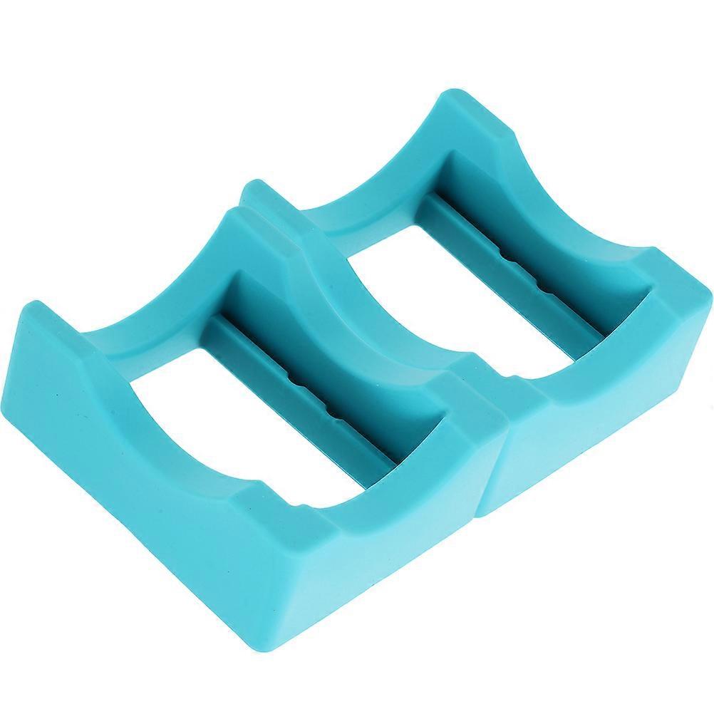 Silicone Cup Cradle Set Compact Reusable Tumbler Holder with Slots for Decals and Squeegees Mug, Glass, and Can Holder in Blue and Green