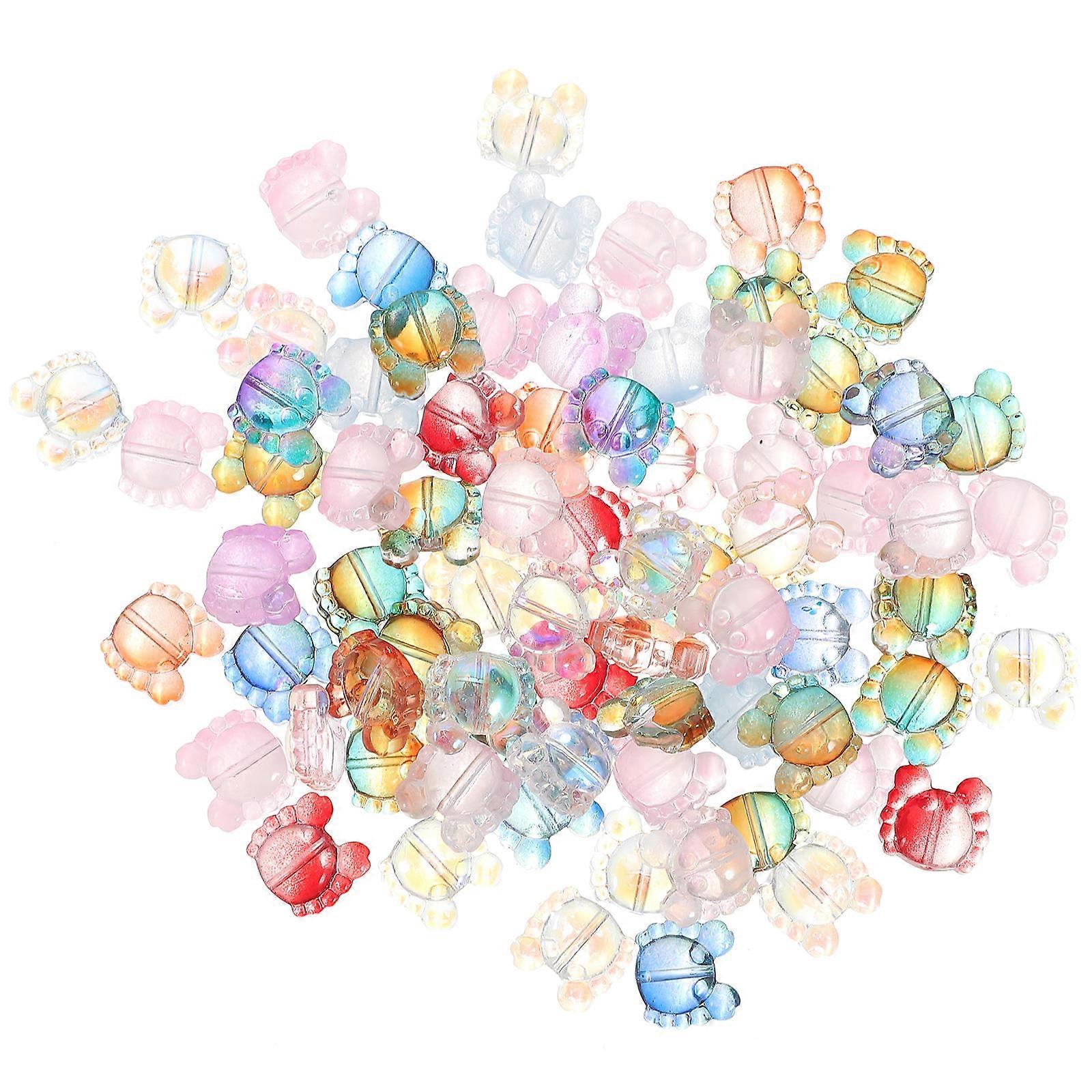 Glass Crab Beads Set for DIY Bracelets Durable Spacer Beads with Smooth Surface for Jewelry Making, Crafts & Creative Projects (100pcs)