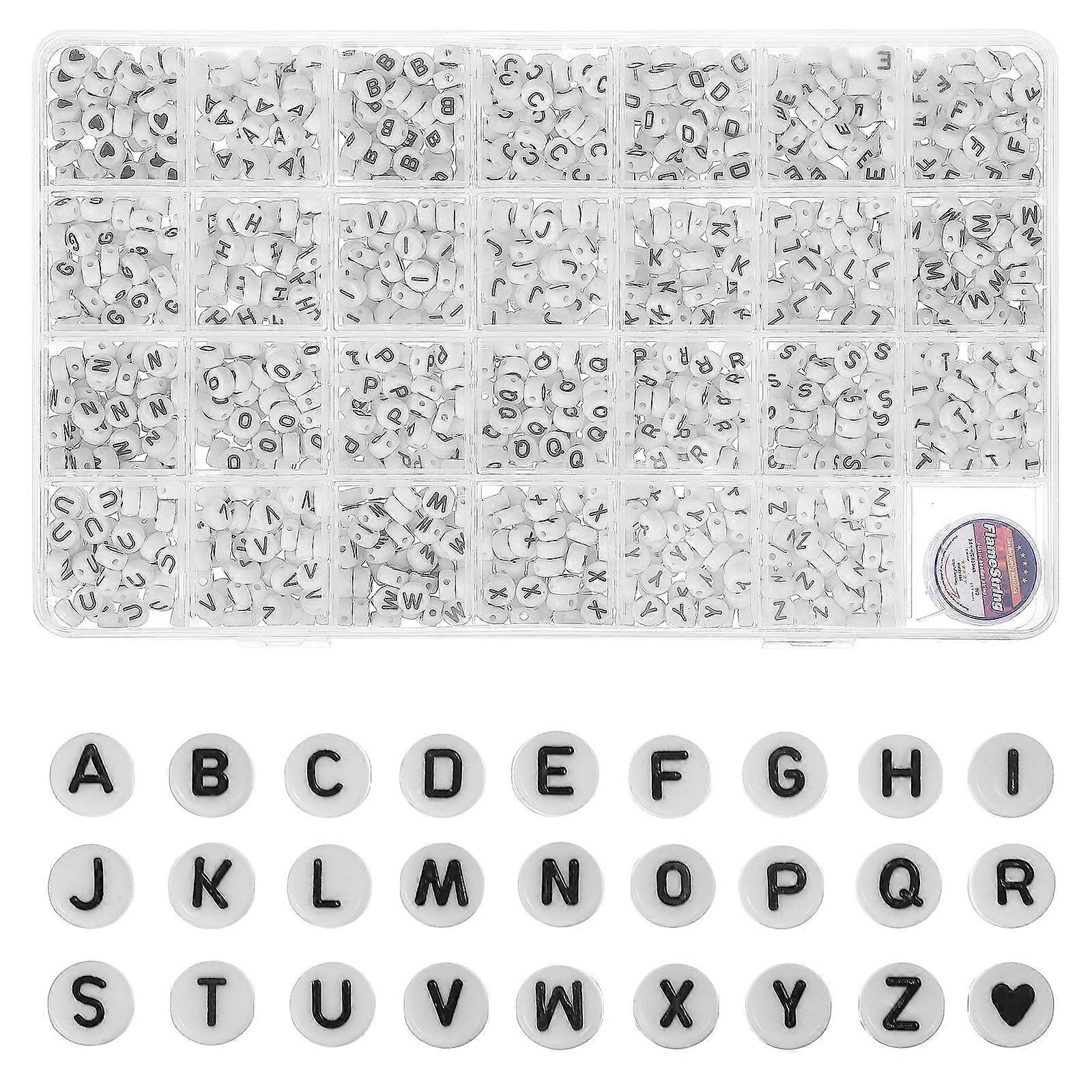 Crafts Letter Beads Alphabet Beads Jewelry Accessories Diy Jewelry Making Assorted Color Flat Round Simple 1 Set