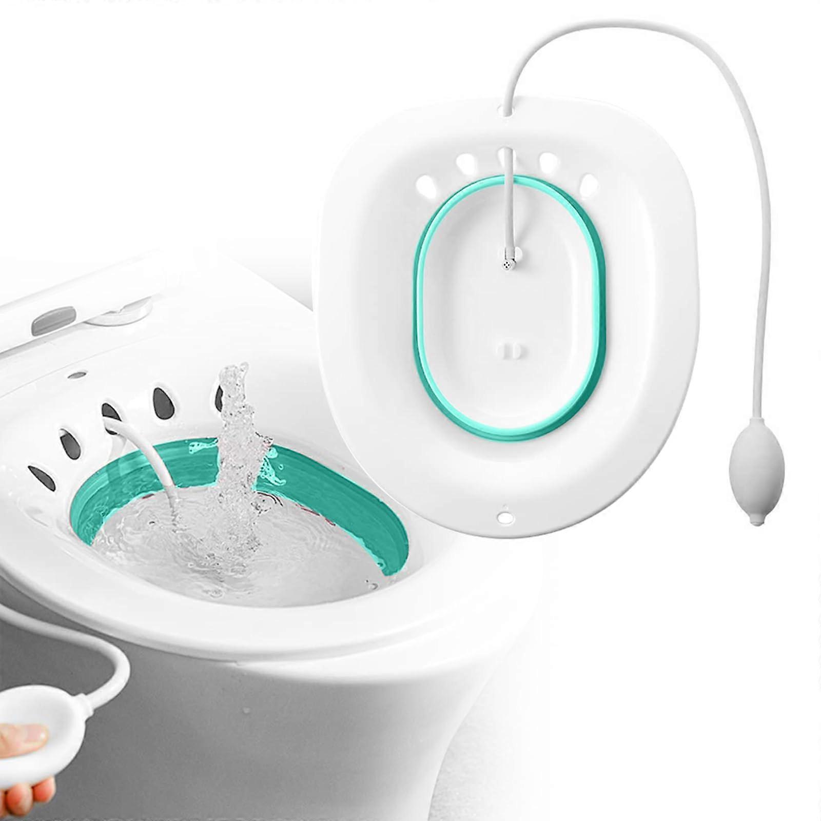 Seat Bath for Toilet with Flush Bidet Insert - Foldable Portable Bath Seat for Hemorrhoids, Postpartum, and Elderly Care