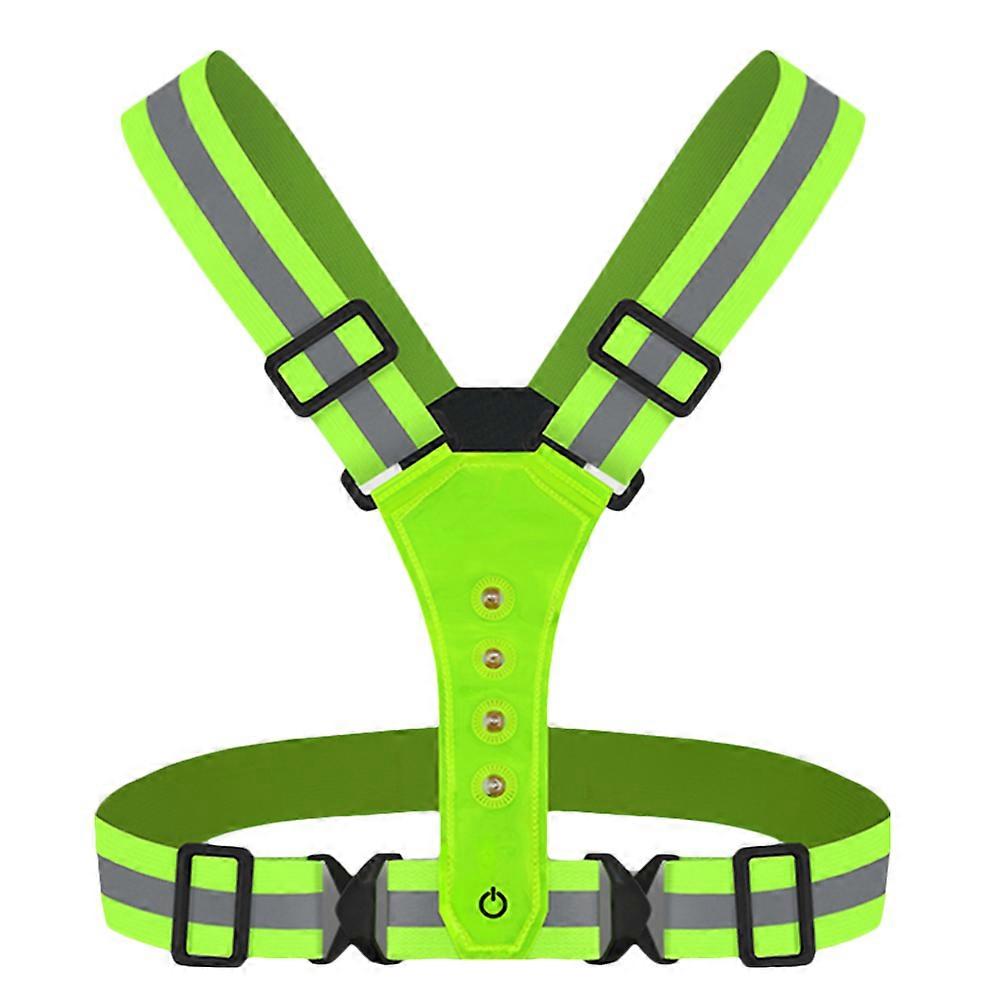 Reflective Vest Belt in Green Made of Polyester Adjustable and Comfortable for Outdoor Use