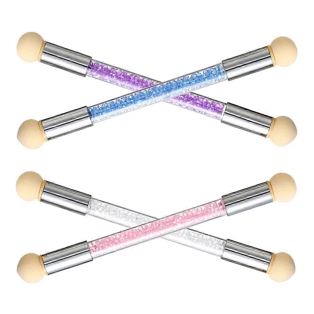 Blending Stick Nail Sponges For Home Use Dual-Headed Design White Color Blending 4Pcs