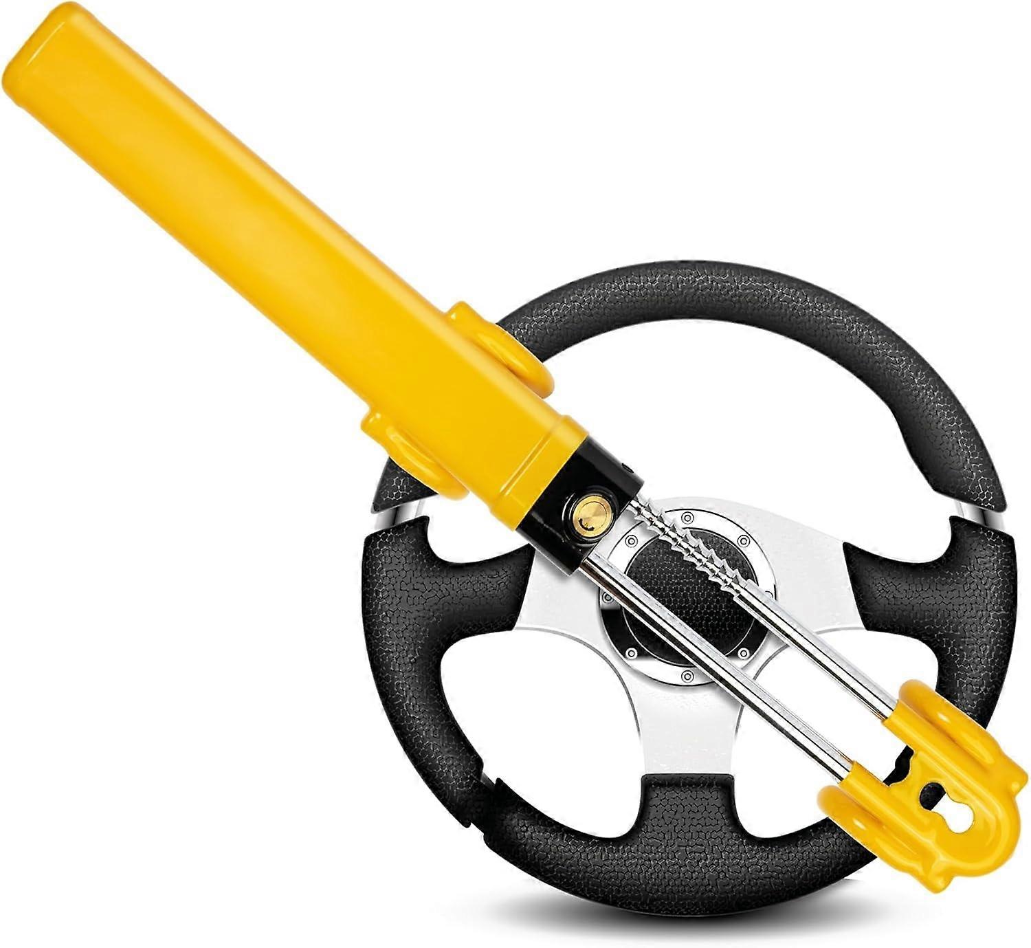 Car - with 2 Keys (Yellow) PCS High Visibility Anti-Theft Rod - Steering Wheel Lock Bar for Caravan Van