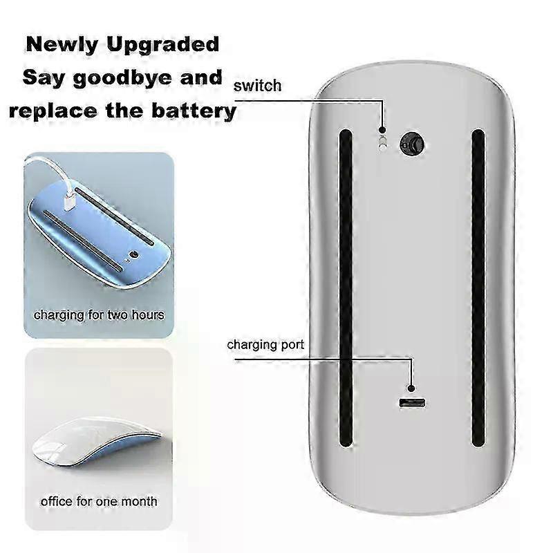Rechargeable Bluetooth Touch Mouse Lightweight Portable Silent Click for Office Computer Use