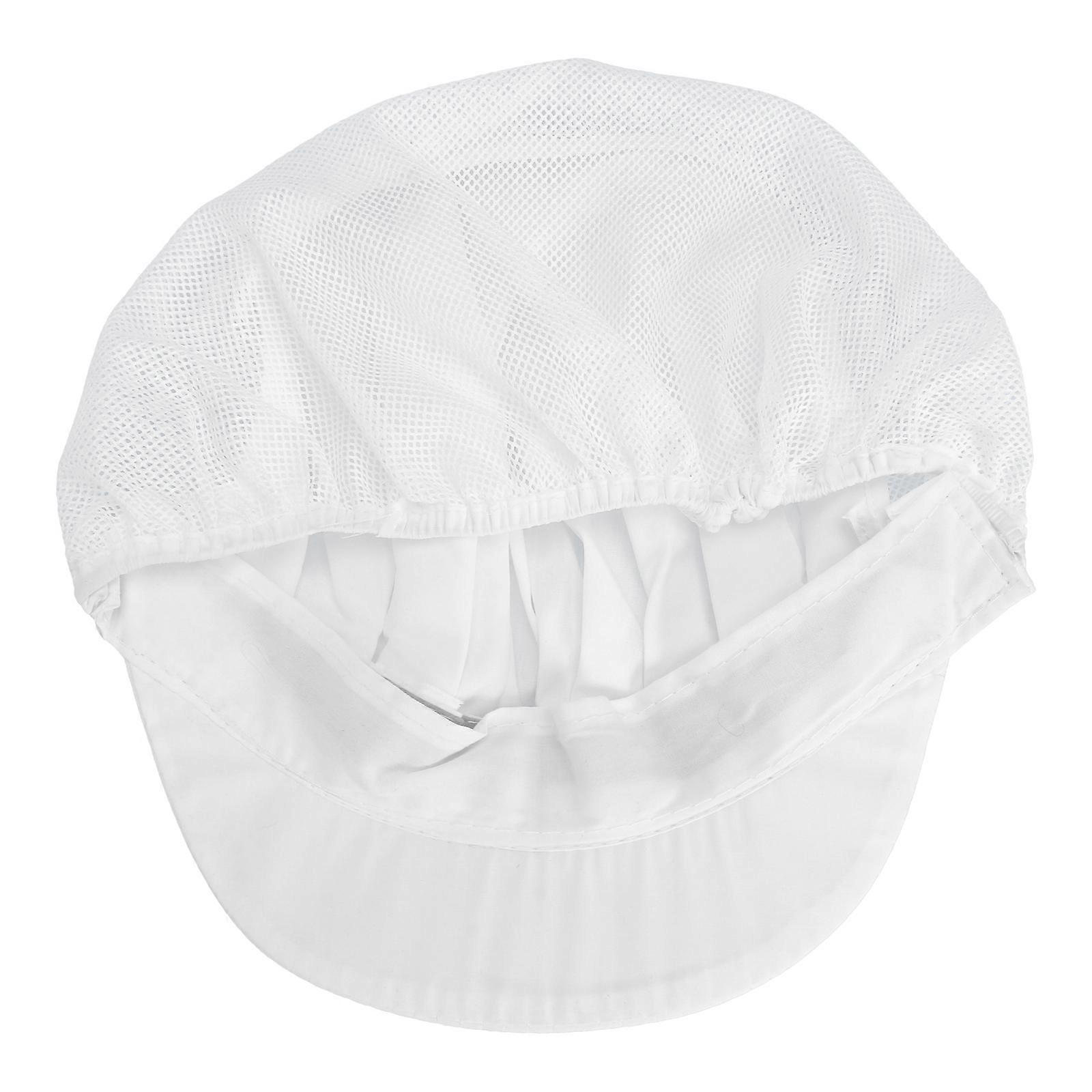 Adjustable Elastic Chef Hat for Service and Work White 22x18cm Prevent Hair from Oil 1Pcs