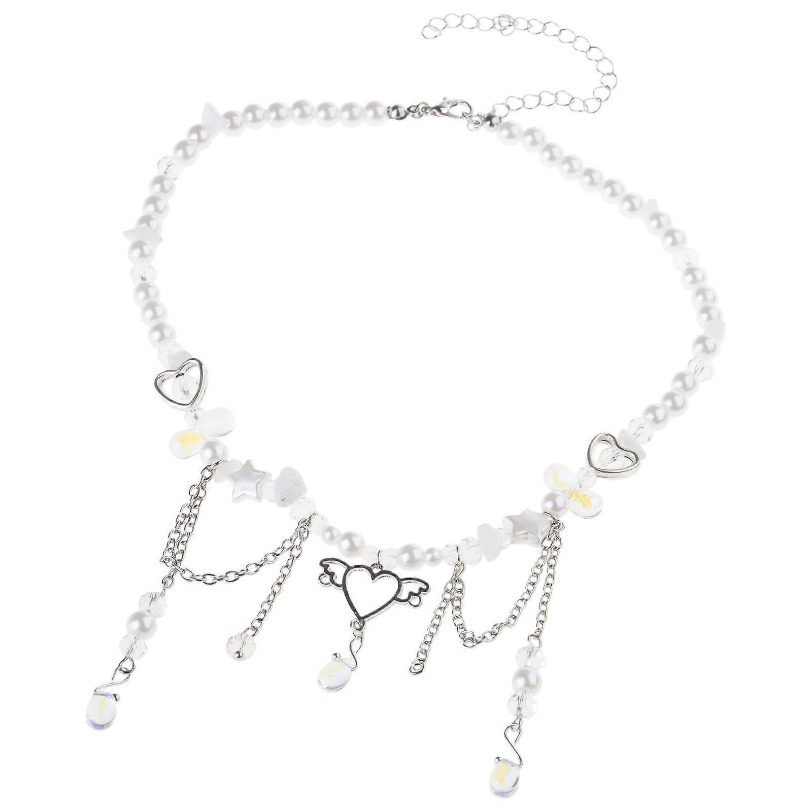 Elegant Heart Tassel Necklace in Durable Alloy for Fashion Lovers, Perfect for Parties and Dates, Lightweight and Stylish