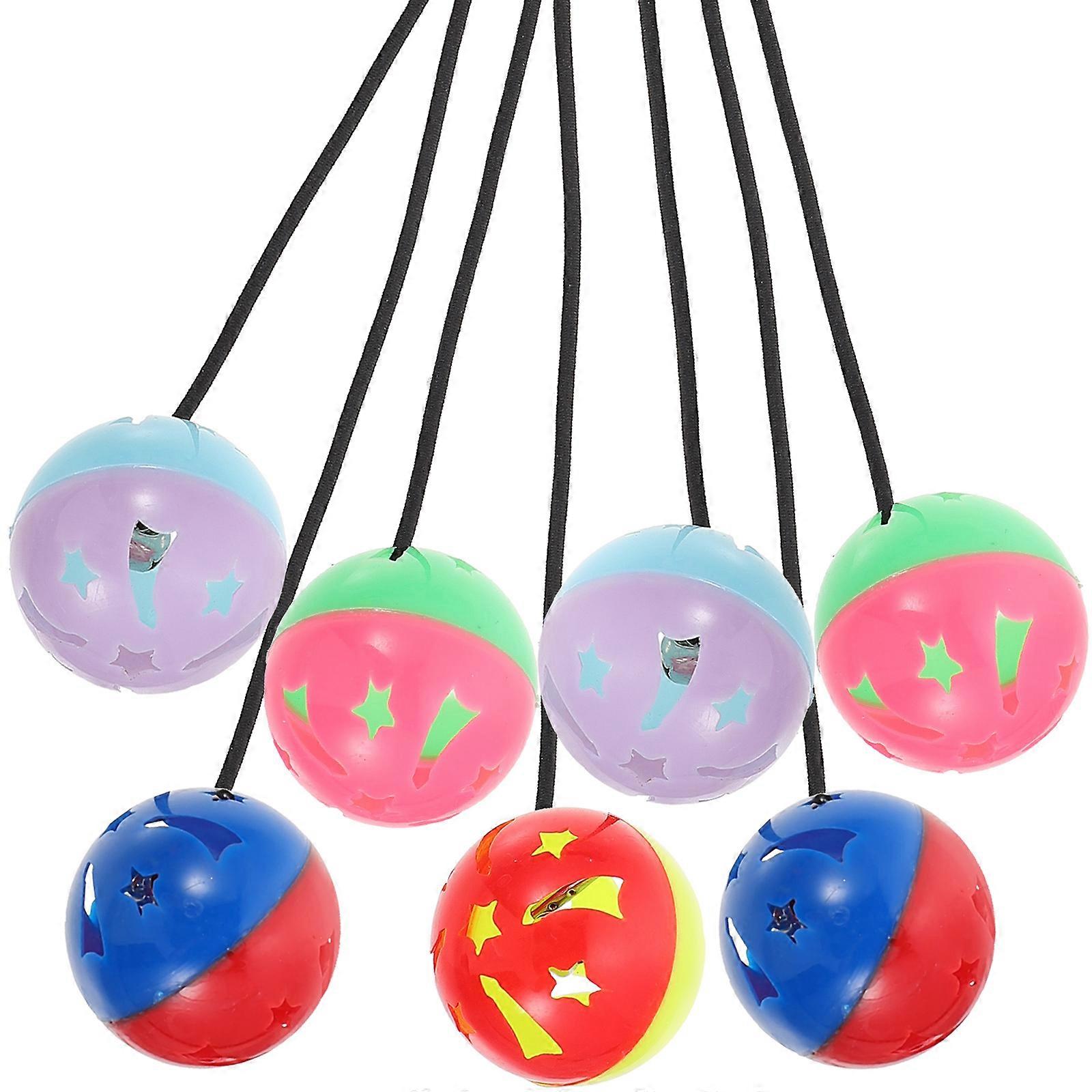 Assorted Color Plastic Reptile Toys with Bell for Playing Suitable for Bearded Dragons 7Pcs