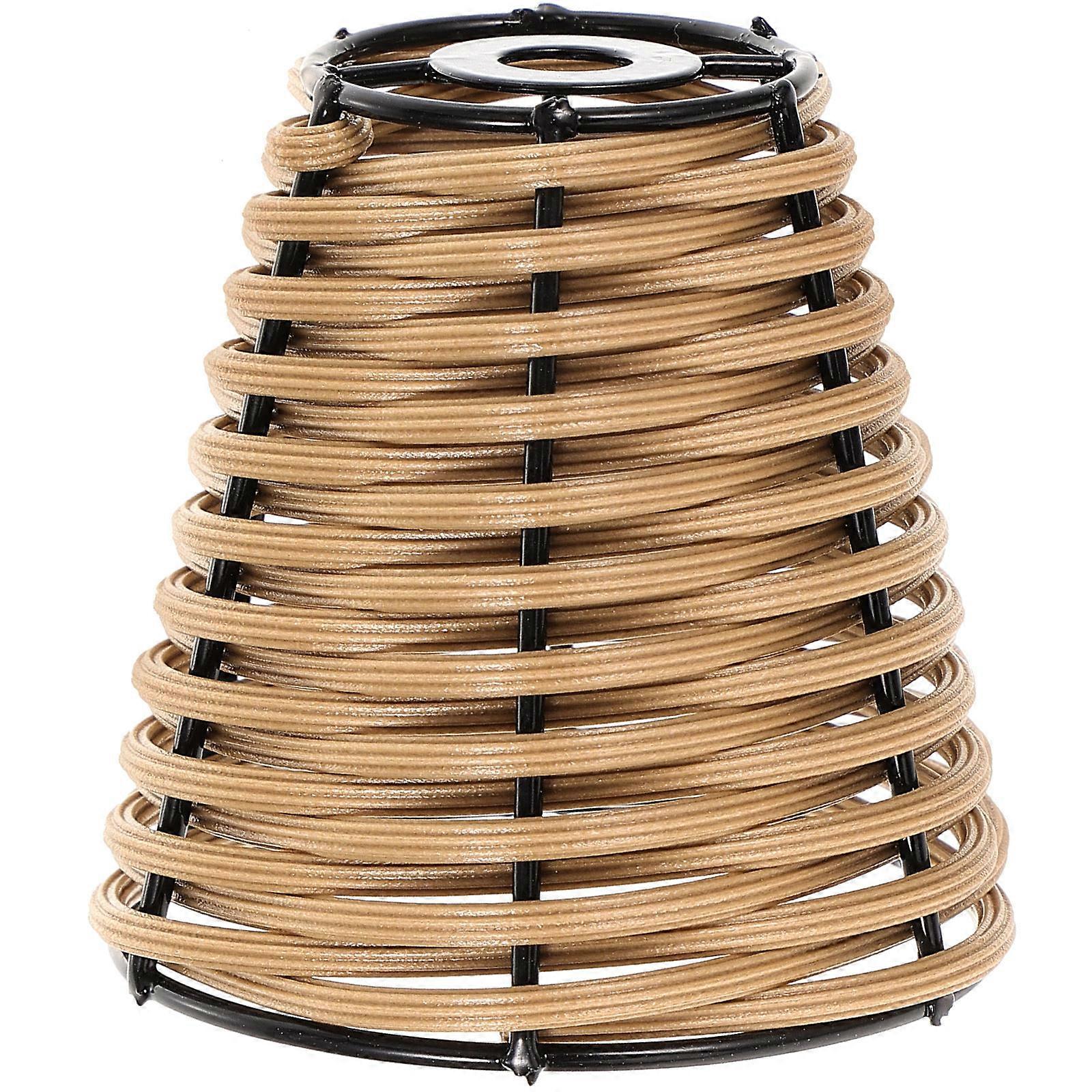 Lightweight Woven Rattan Lampshade Cover for Decorative Table and Pendant Lighting – Easy Installation, Rustic Chinese Style Design