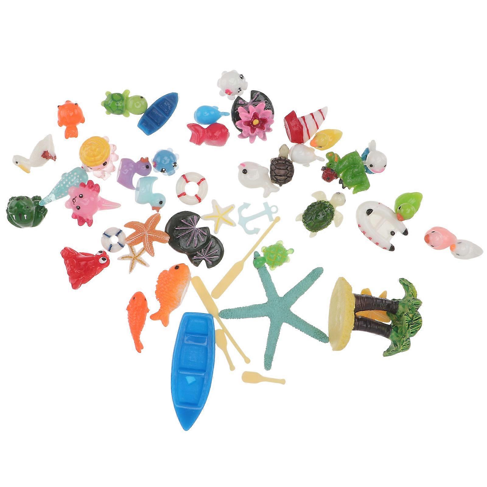 Small Ocean Resin Figurines Miniature Ornaments Models Resin Material 1.18X0.86X0.59in 40Pcs