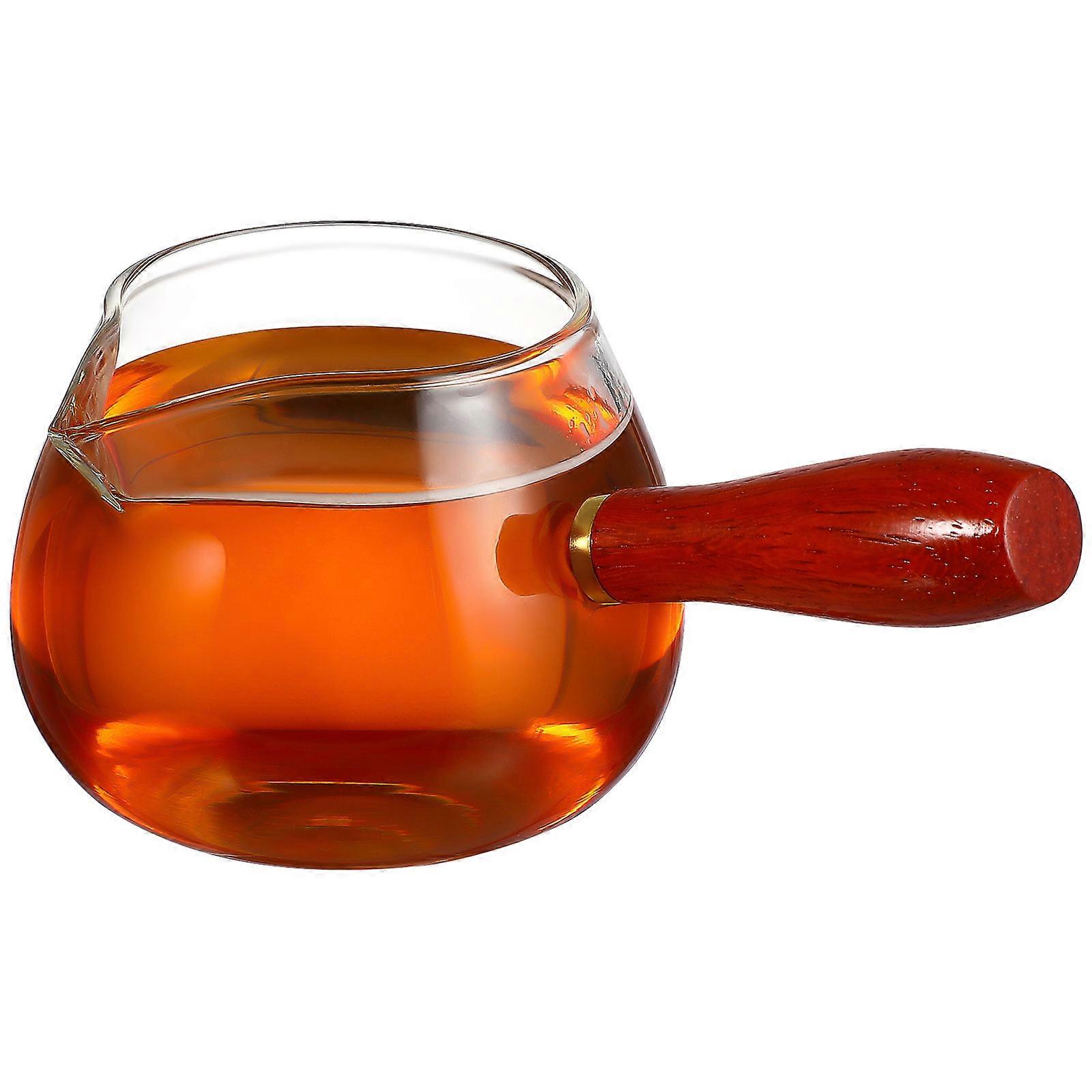 Glass Water Pitcher Tea Room Glassware Borosilicate Glass for Teahouse Use Simple and Elegant Modeling Long-lasting Use 1Set