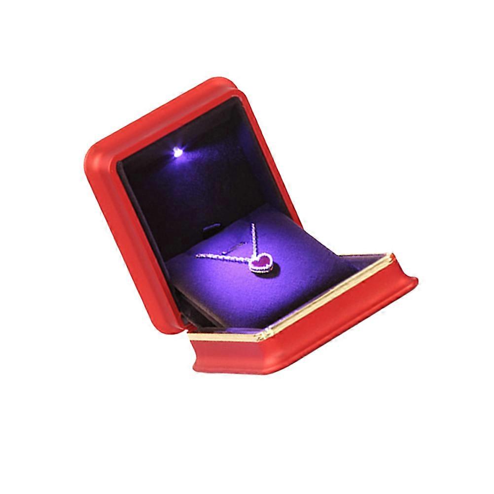 Red Jewelry Box for Storage and Gifting with Durable Lint Liner Design Composite Material