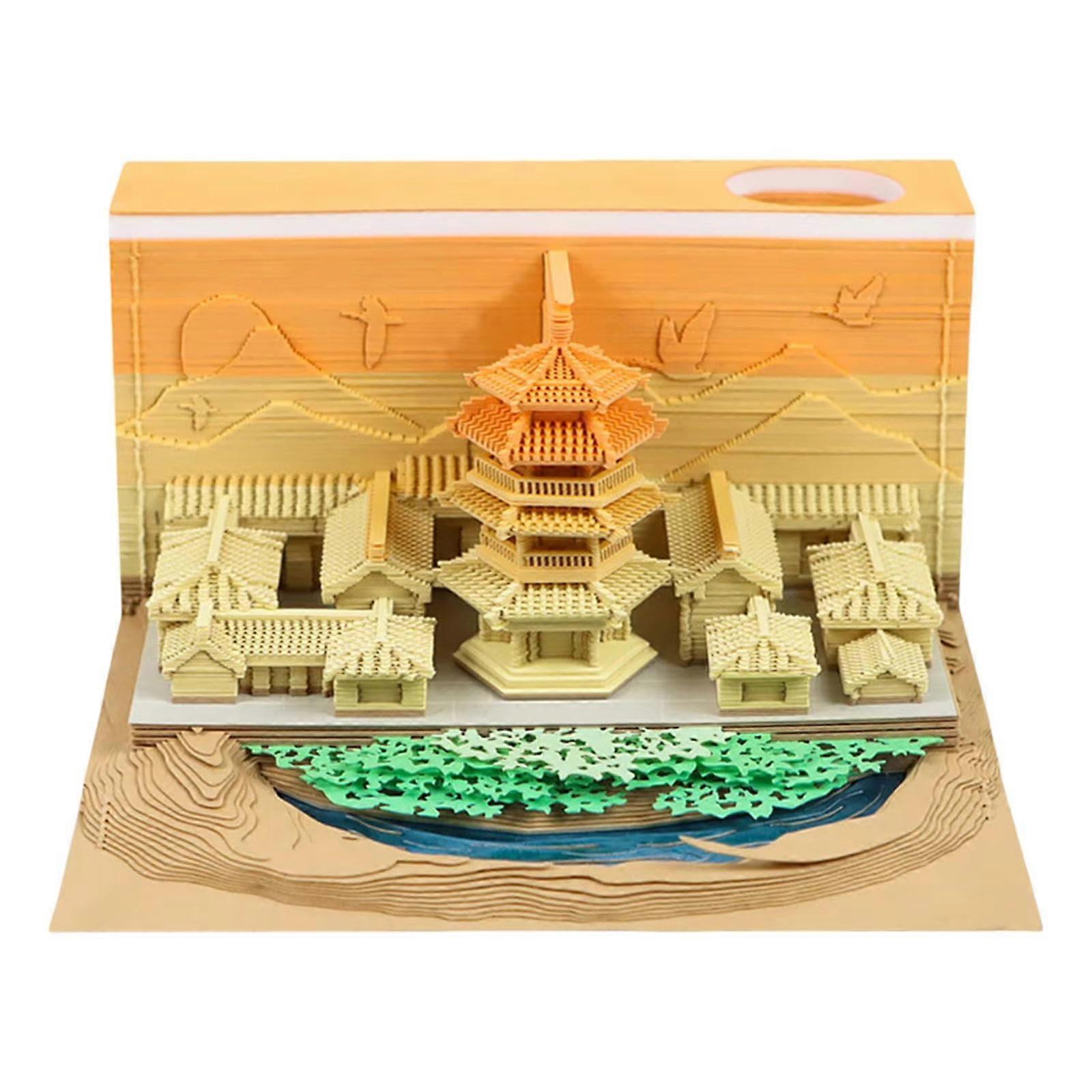 3D Calendar , TearOff Calendar , 3D Desk Calendar with Pen Holder, Notepad, for Christmas, Housewarming