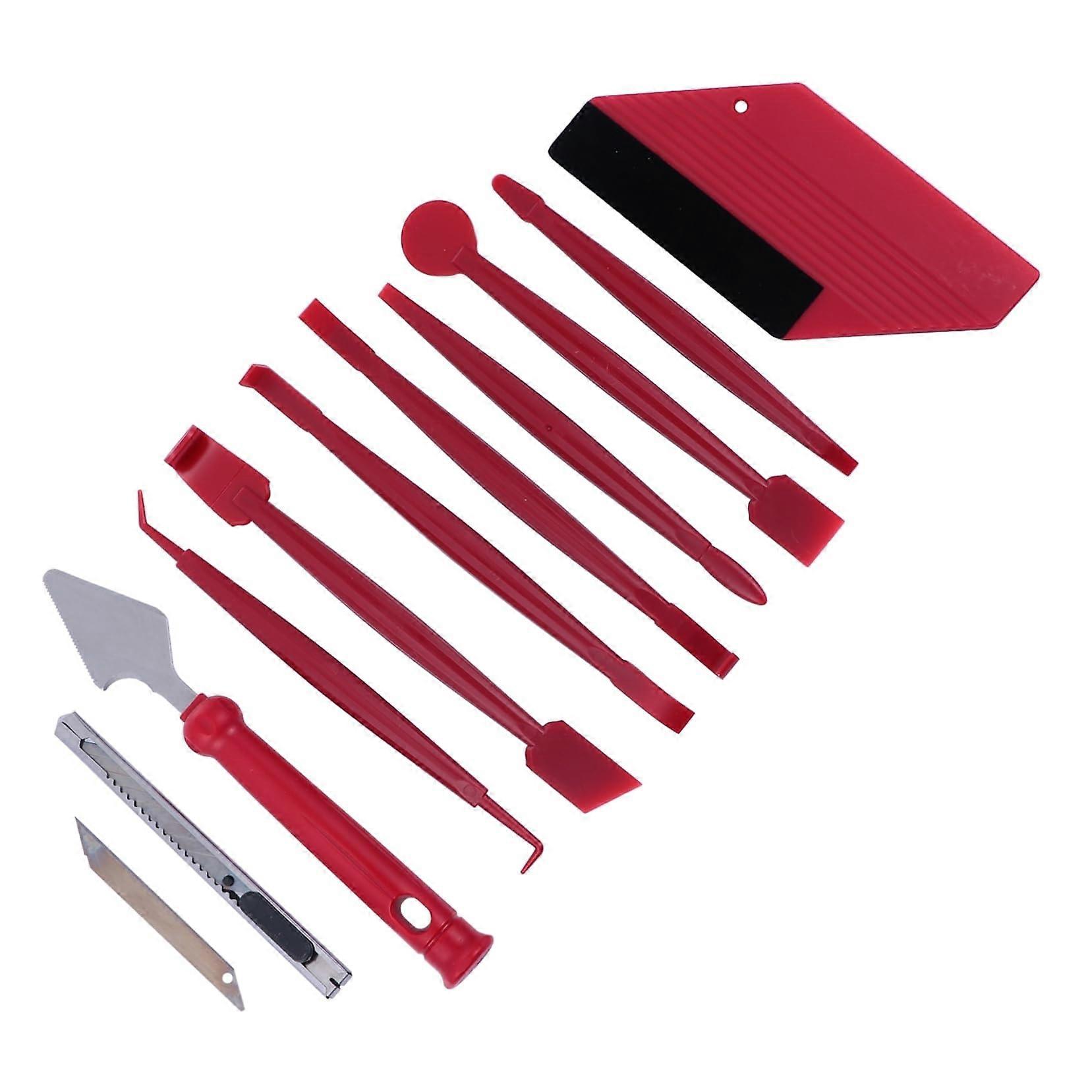Vinyl Window Tinting Tool Kit - 1 Set Color-Changing Film Tools, PP Red Squeegee, Auto Tint Scraper, Tint Applicator