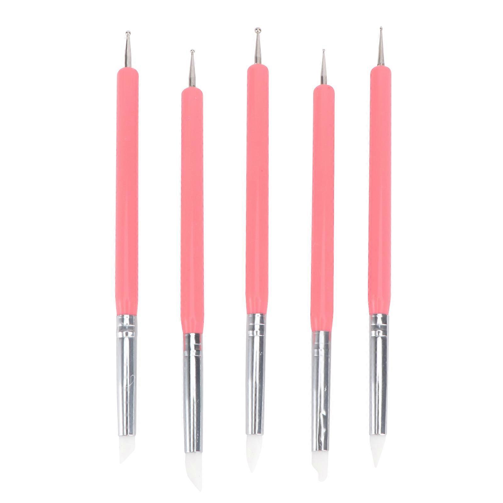 Pink Doubleended Silicone Clay Tools with 10 Tips for Decoration 14 7cm