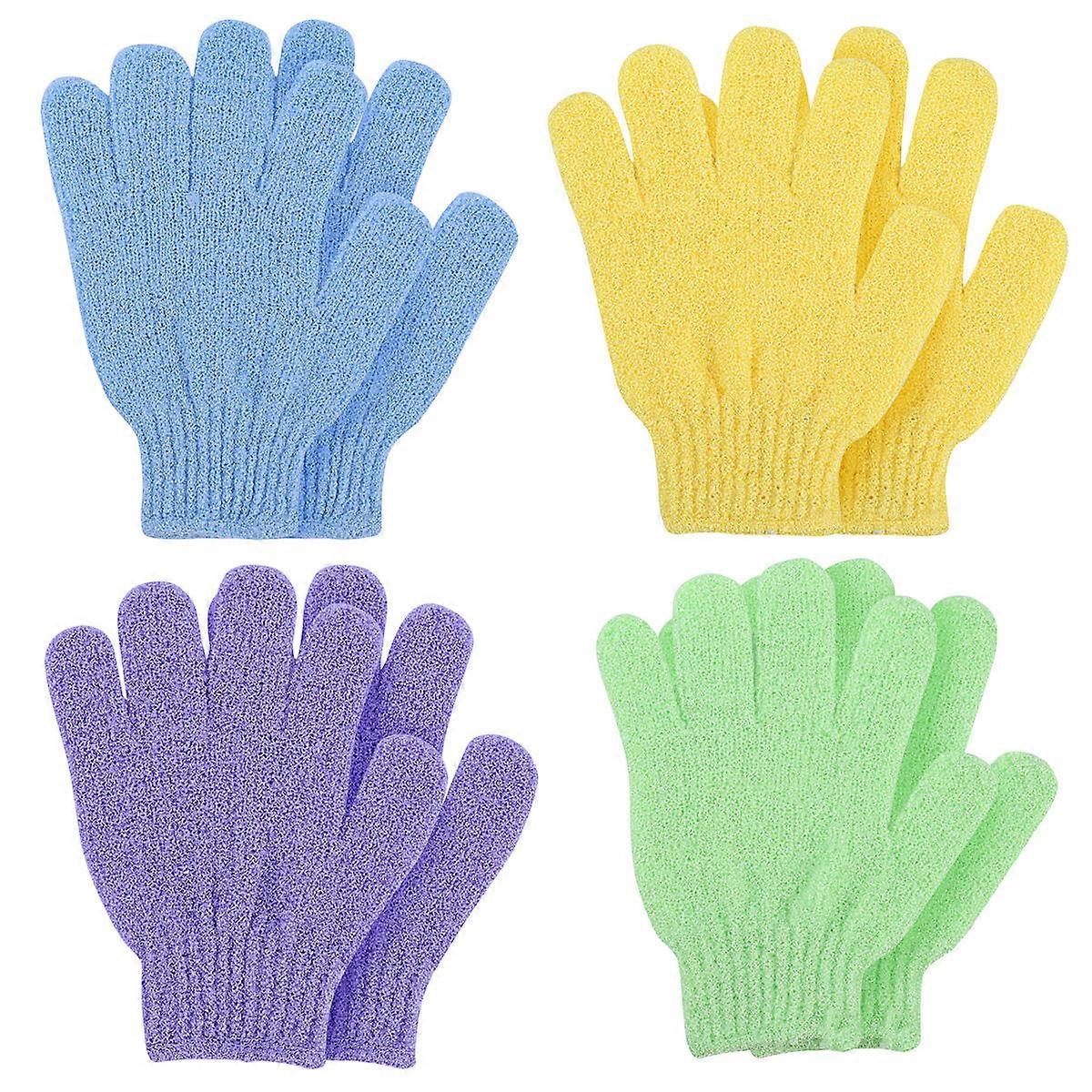 Frcolor 4 Pairs Exfoliating For Body Acne Eczema Dead Skin Removal Bath Accessory One Size Fits Most Hands