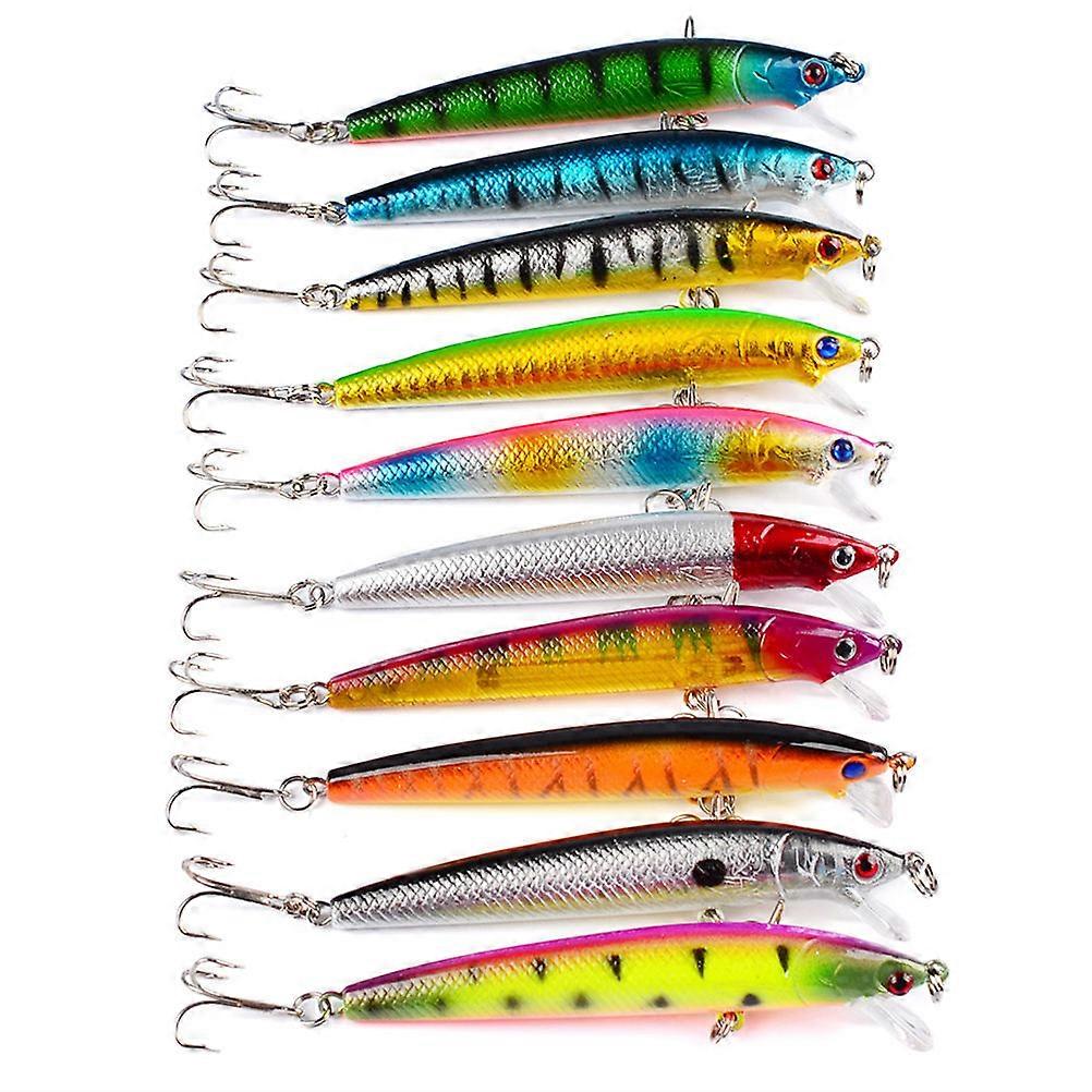 Fishing Artificial Baits Plastic Floating Long-Lasting Reusable For Freshwater Saltwater 10Pcs 8.5g