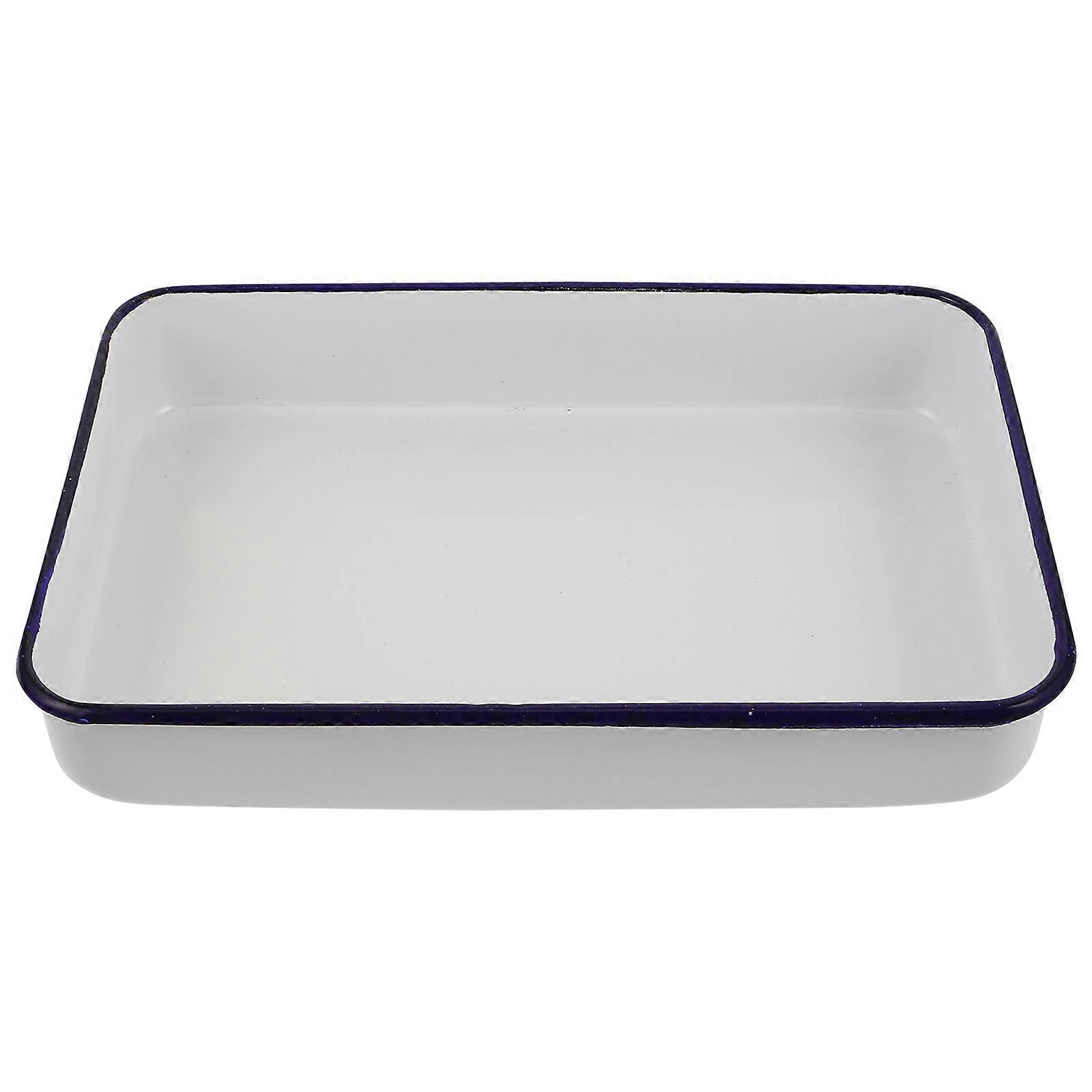 Retro Enamelware Nonstick Rectangular Baking Pan for Oven Roasting Lasagna Casseroles Easy Clean Utility