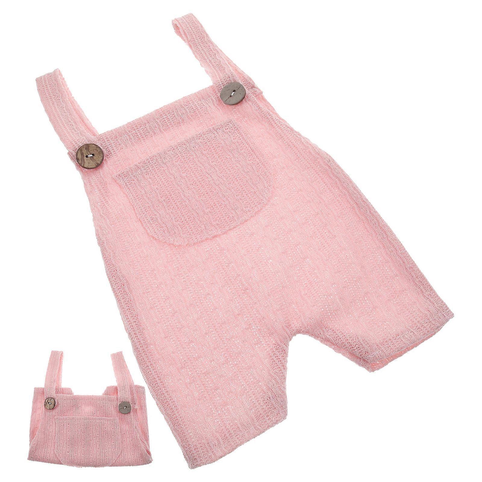 Infants Summer Jumpsuits Long-lasting Appearance Suspenders Design Pink 31x28.5cm Daily Wear 1Pack