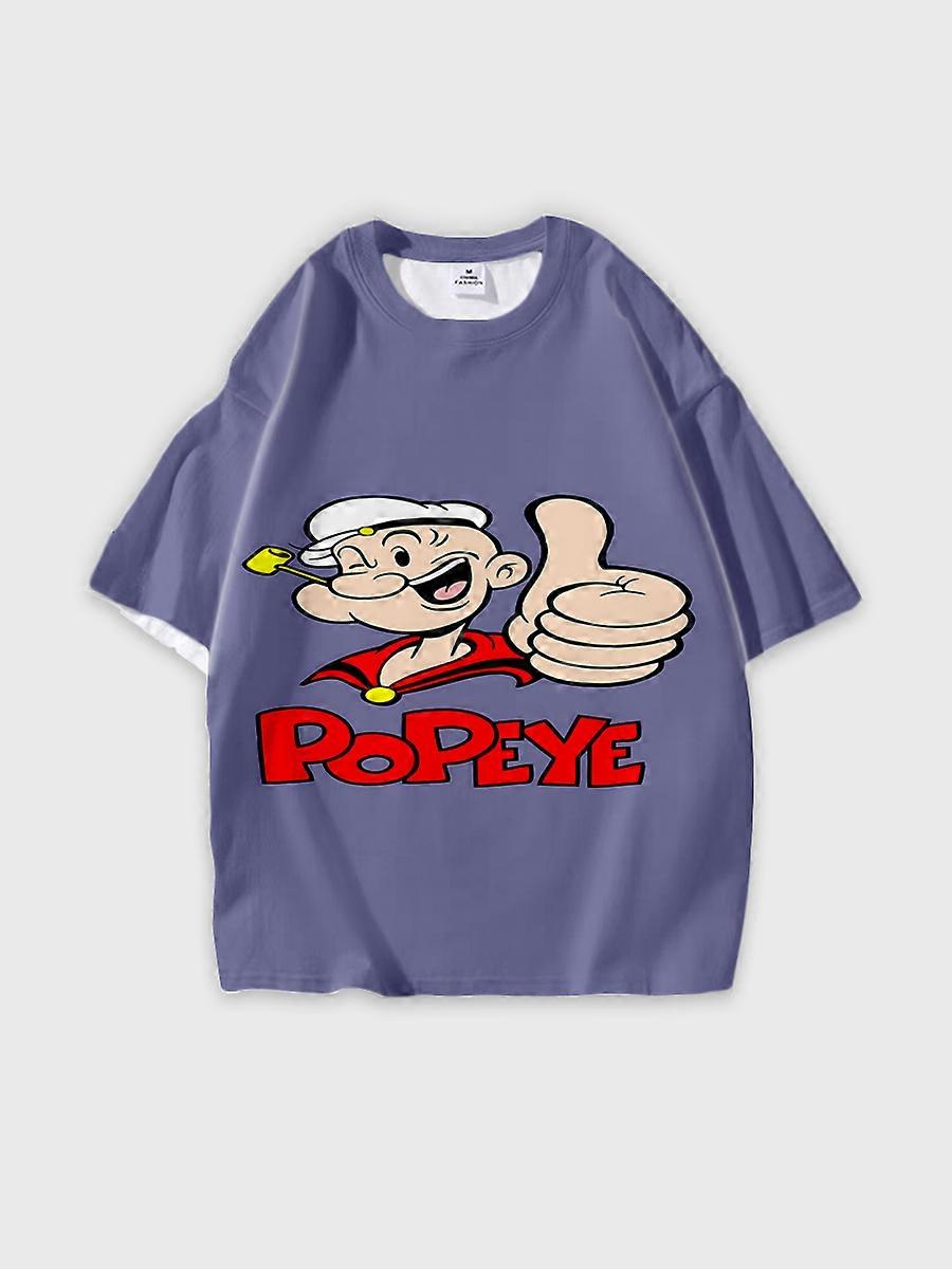 T-shirt girocollo Cartoon Pattern manica corta sciolta C1488