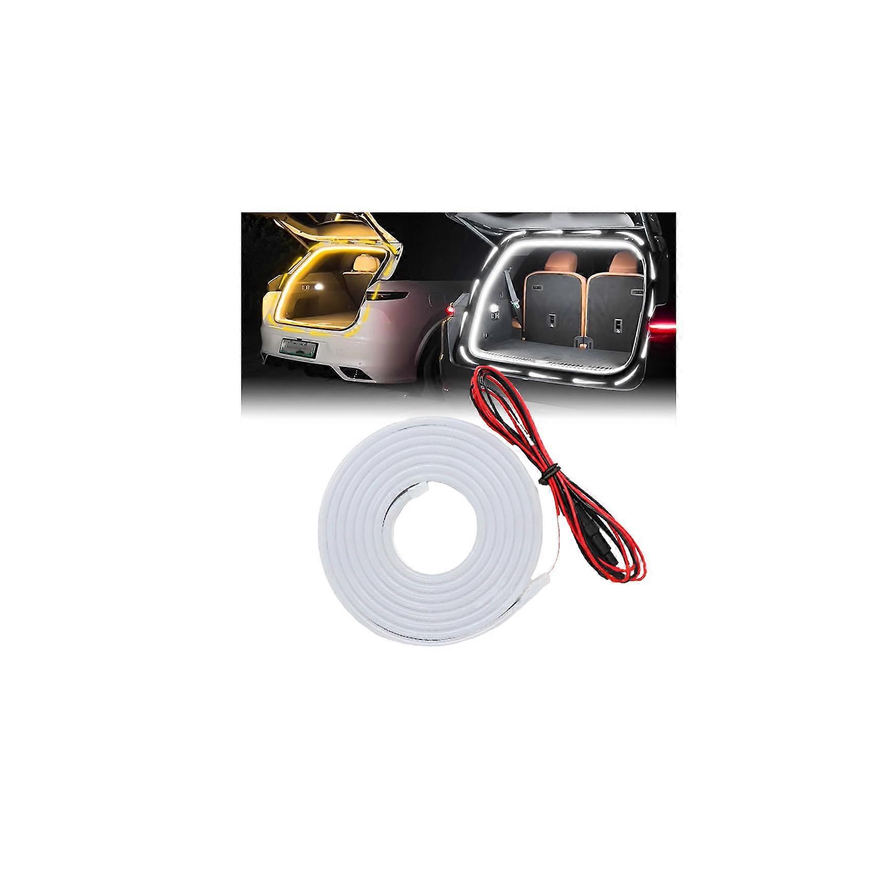 Dynamic Flowing Car Trunk Light Strip 2M LED Ambient Lighting for SUVs Vans, Waterproof, Warm Colors, Cuttable Strip