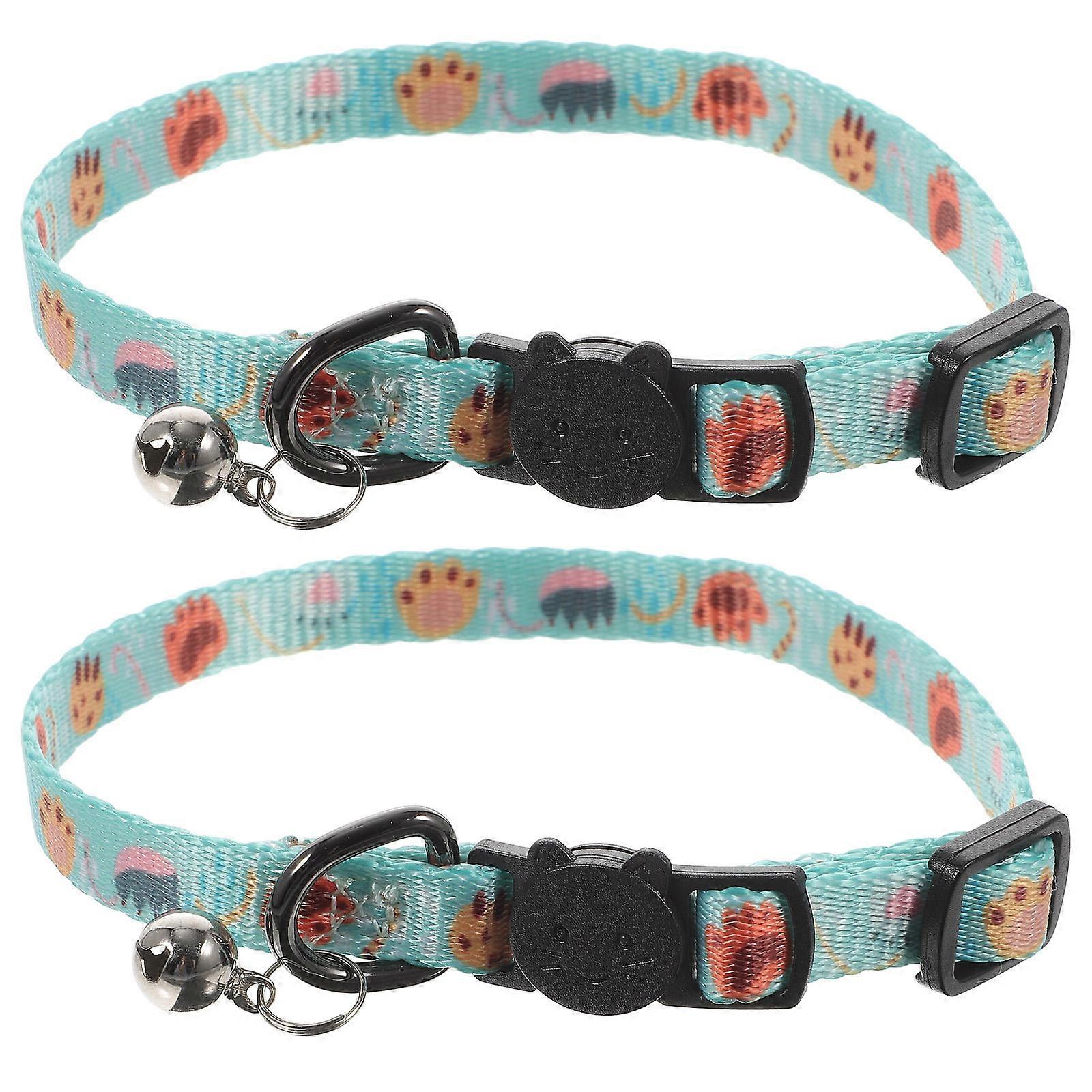 Breakaway Cat Collar With Bell Sound Ideal For Adjustable Design For Festive Occasions Like Christmas 2Pcs