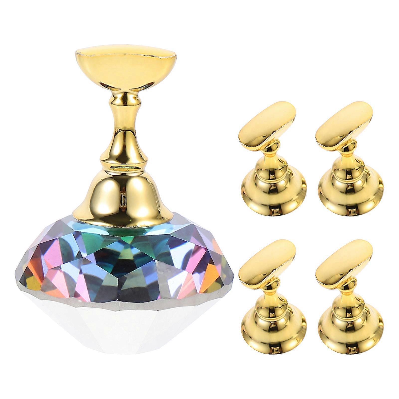 Crystal Magnetic Nail Art Practice Stand for DIY with Multi Colors and Nails Included